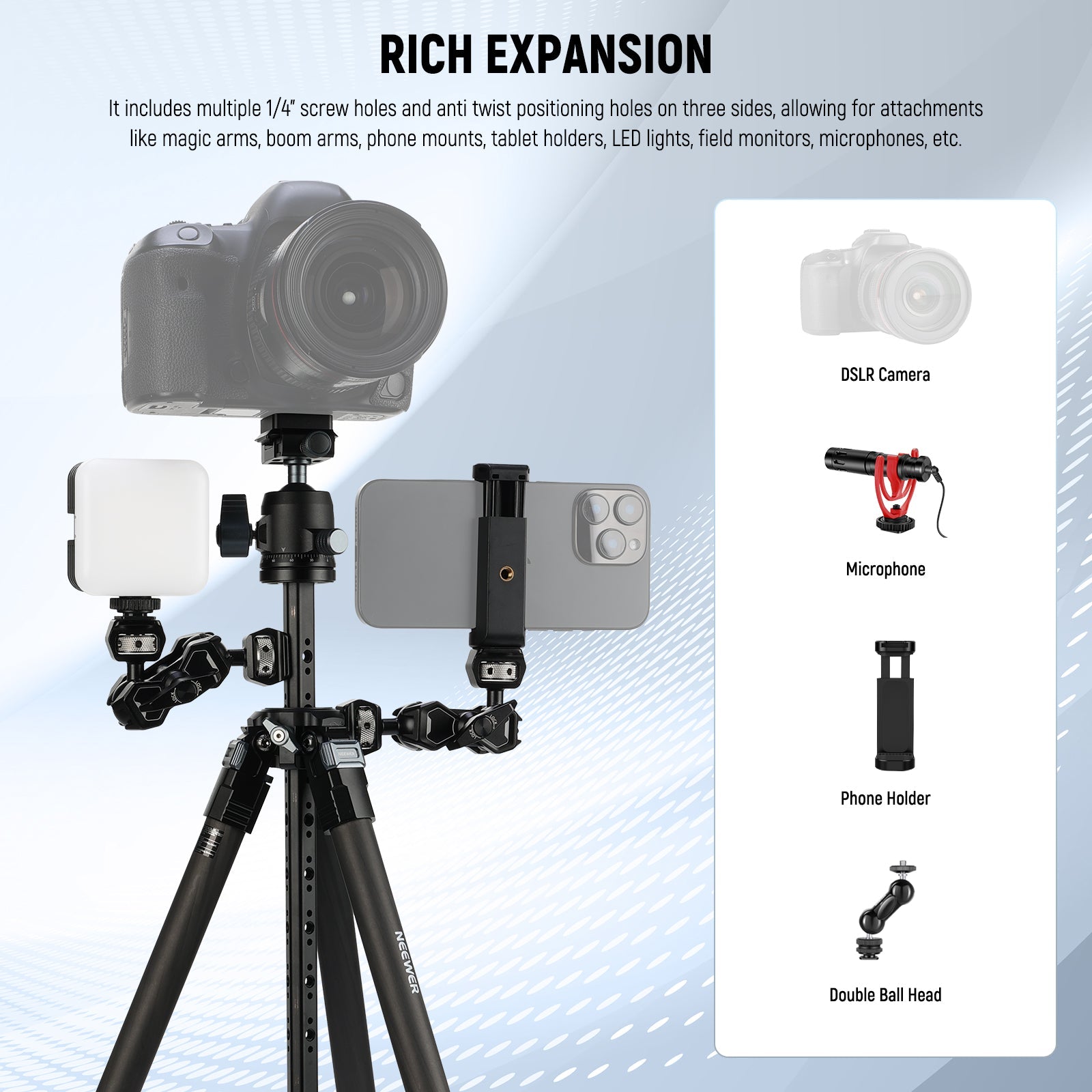 NEEWER LT36/LT37 60.4" Carbon Fiber Travel Tripod