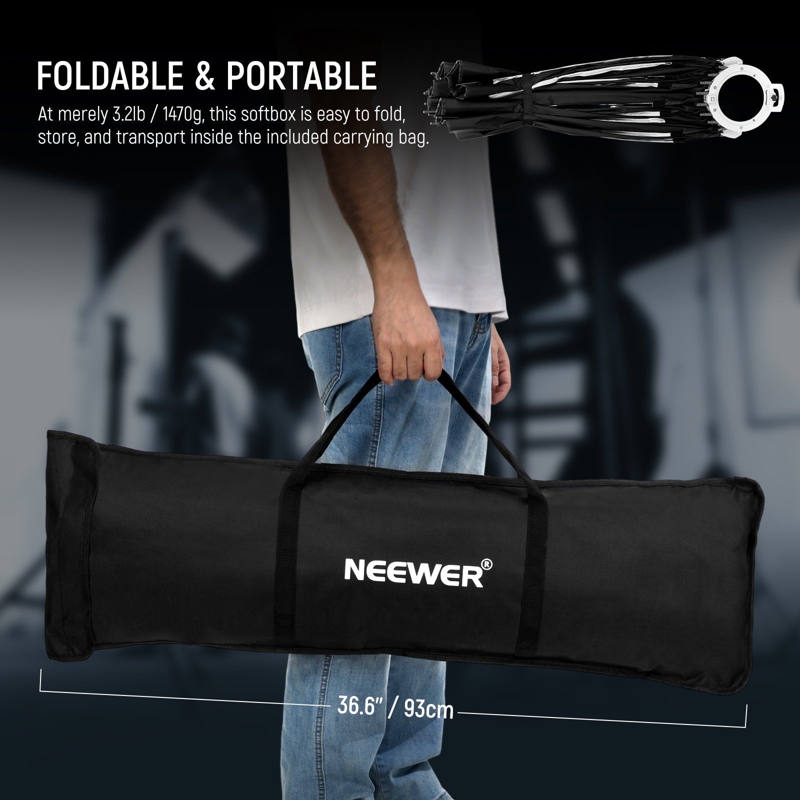 NEEWER 60CM/90CM/120CM Quick Release Parabolic Softbox