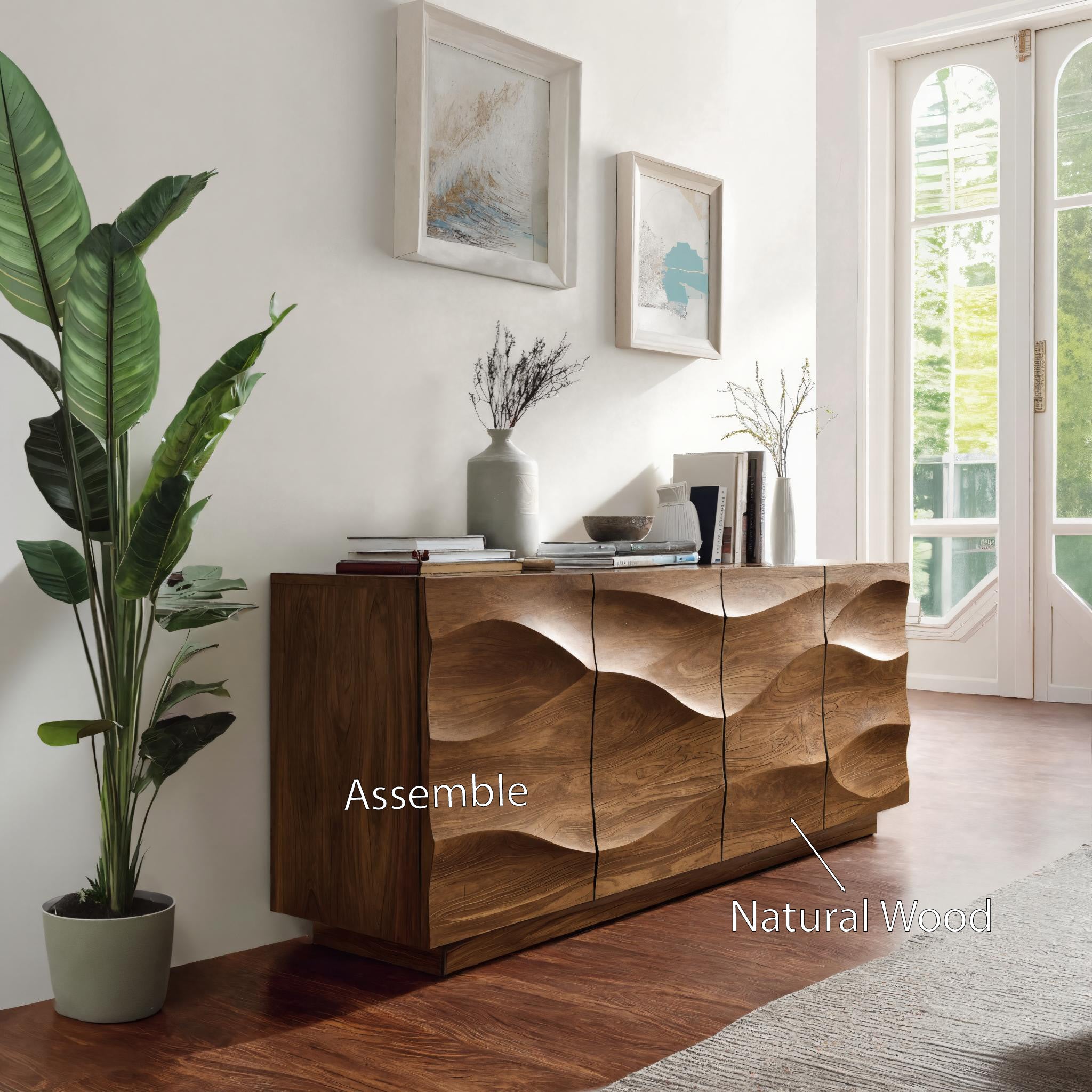 Modern Wave Sideboard For Dining Or Living Room
