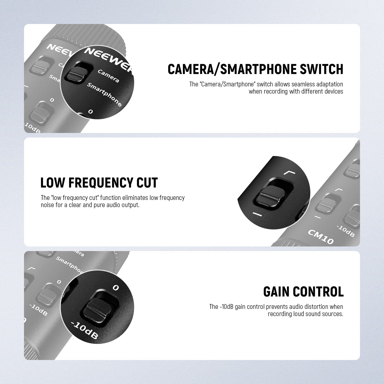 NEEWER CM10 Plug & Play 3.5mm TRRS Lavalier Microphone for Camera/Smartphone