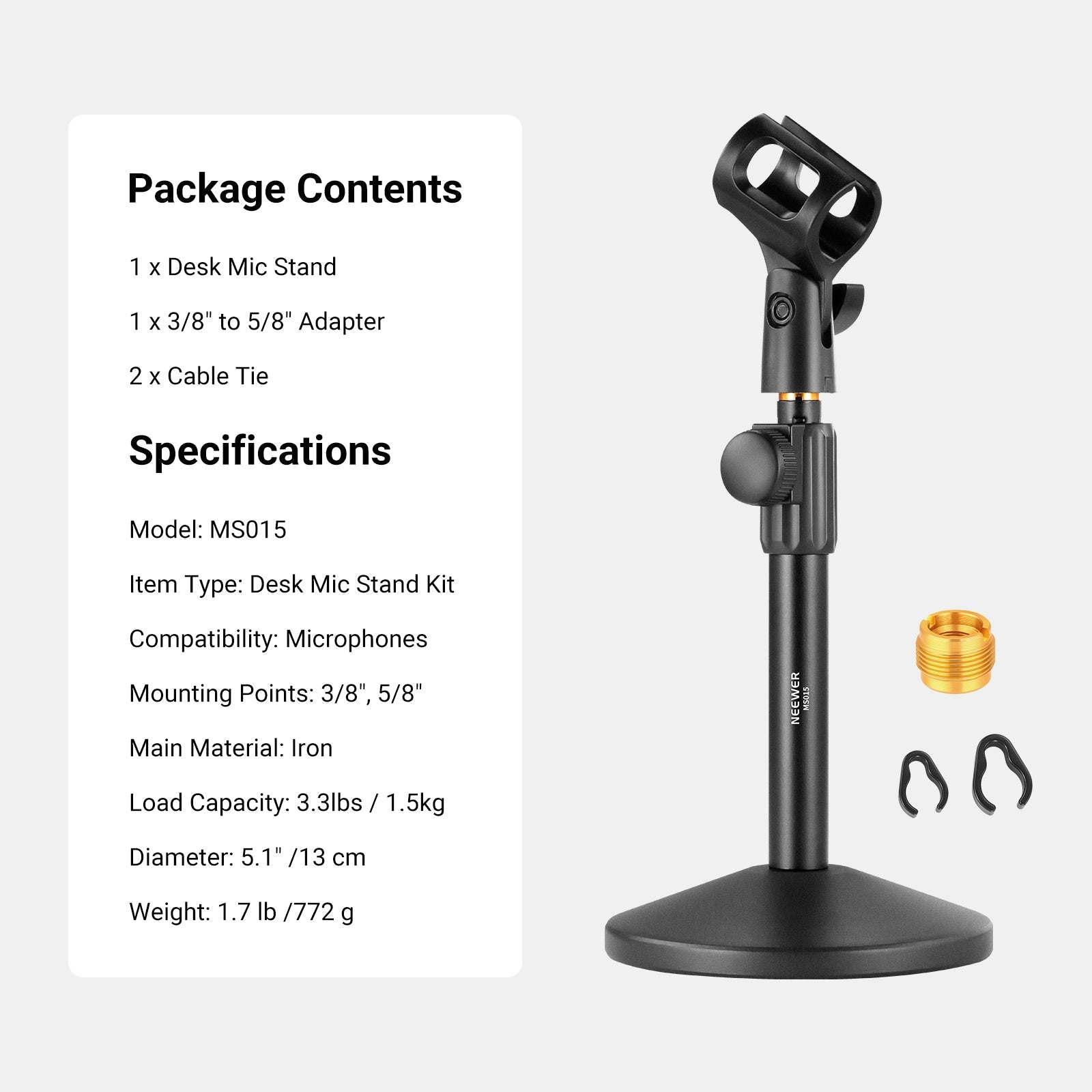 NEEWER MS015 Desk Microphone Stand