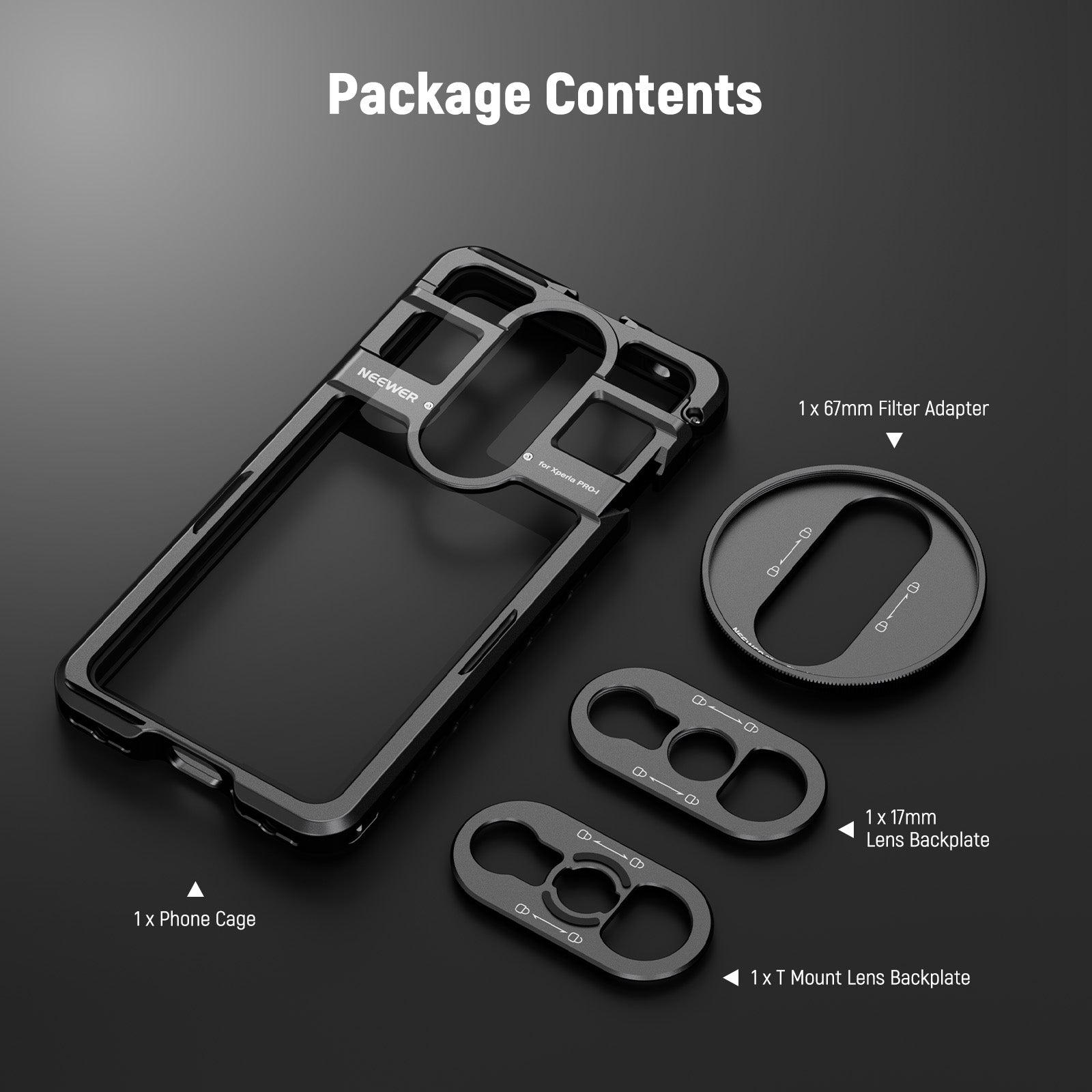 NEEWER PA086/PA087 Phone Cage Compatible with Sony Xperia PRO-I / Xperia 1 V