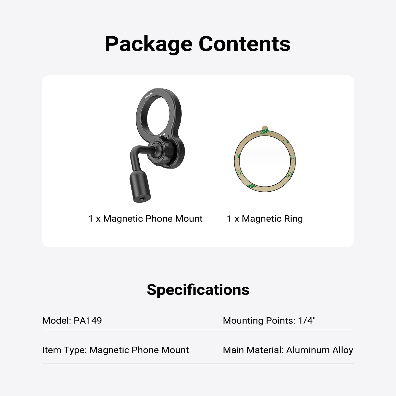 NEEWER BASICS Magnetic Phone Tripod Mount Adapter