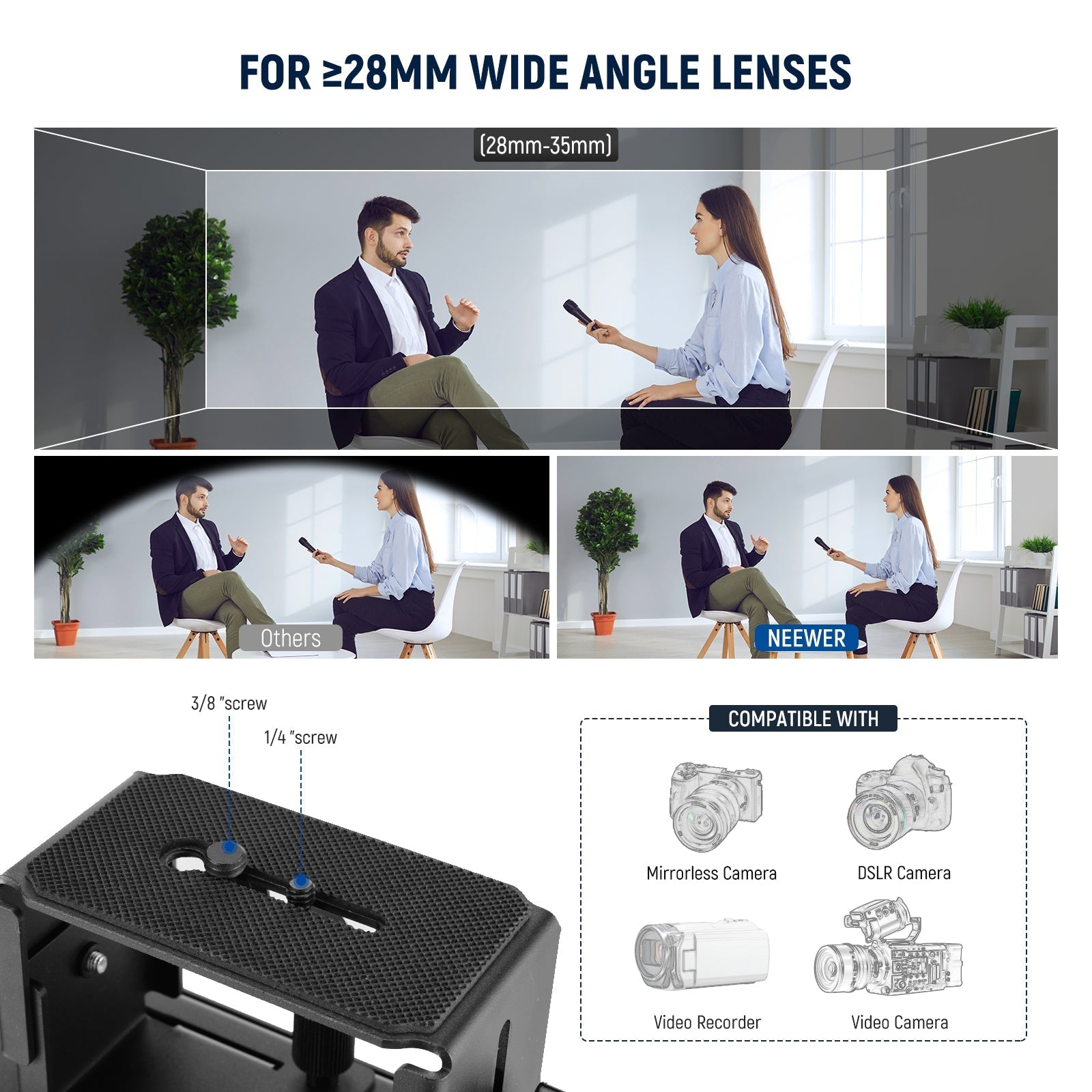 NEEWER BASICS X16B 16"  Aluminum Alloy Liftable Teleprompter
