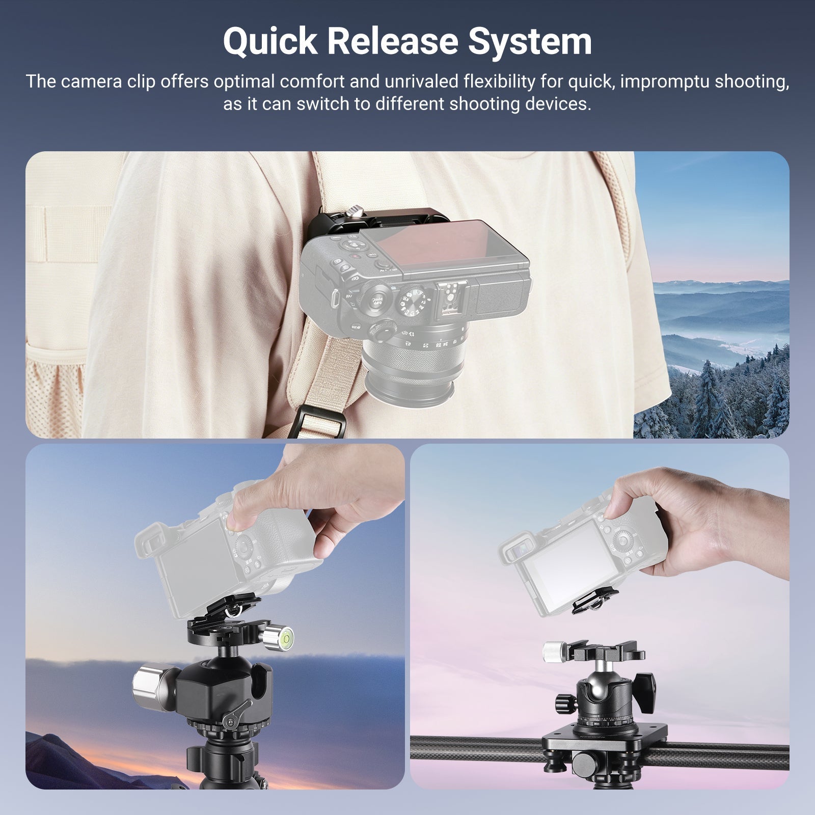 NEEWER GP67 Backpack Camera Clip Mount