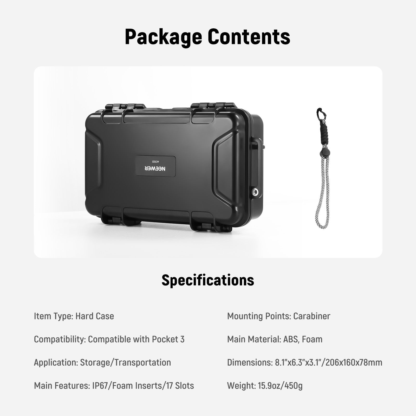 NEEWER AC022 Waterproof Hard Case For DJI Osmo Pocket 3