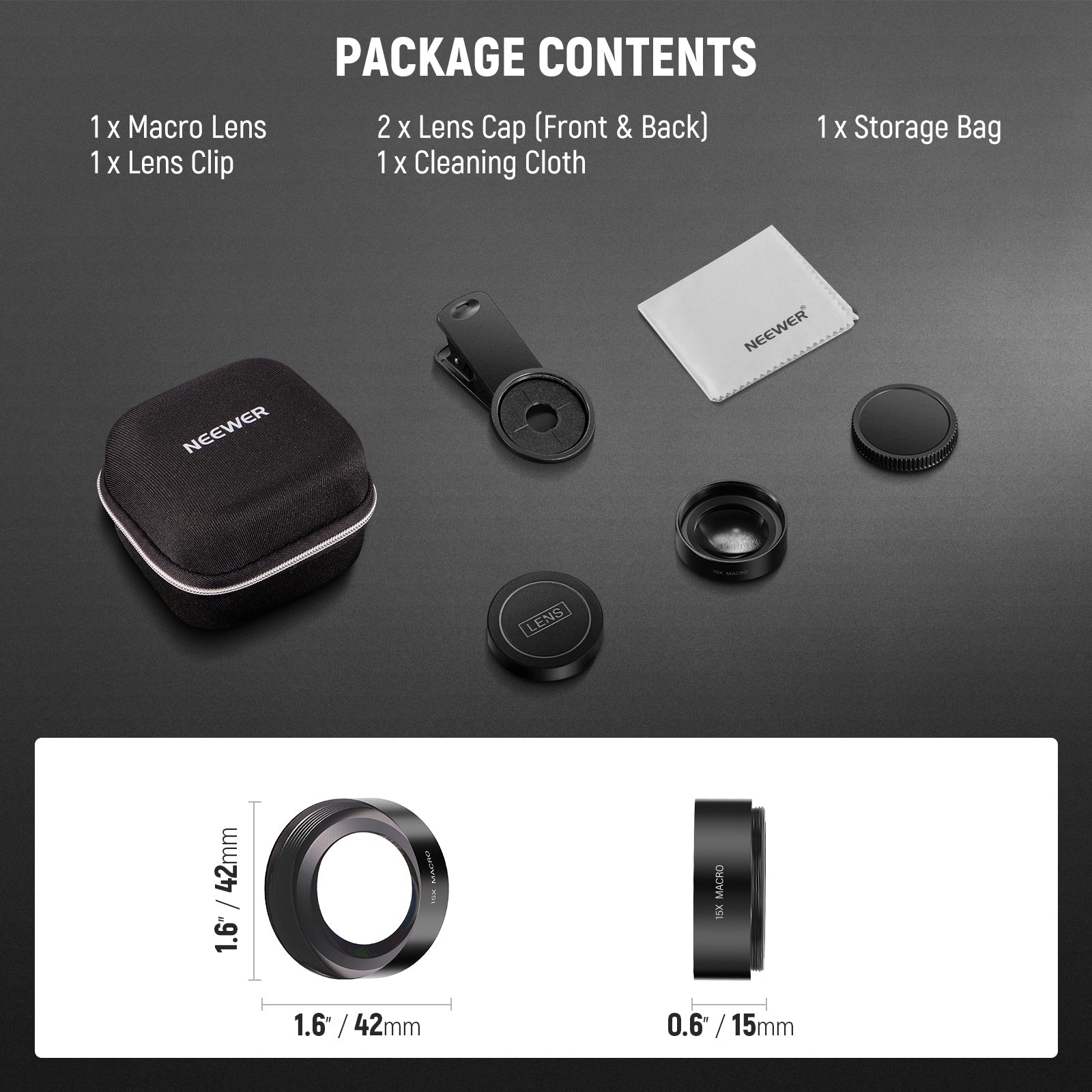 NEEWER BASICS LS-69 15x Macro Phone Lens Kit