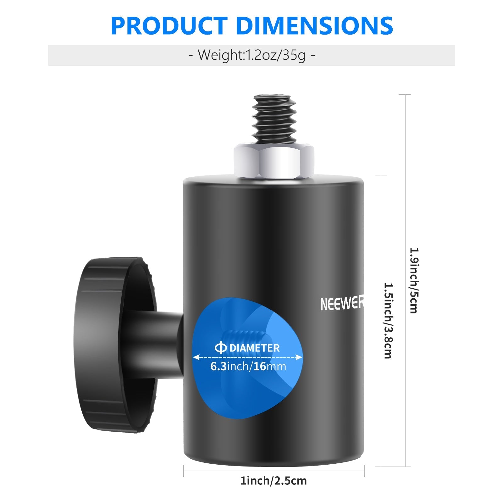 NEEWER ST12 2 Pack Light Stand Tip Adapter Convert
