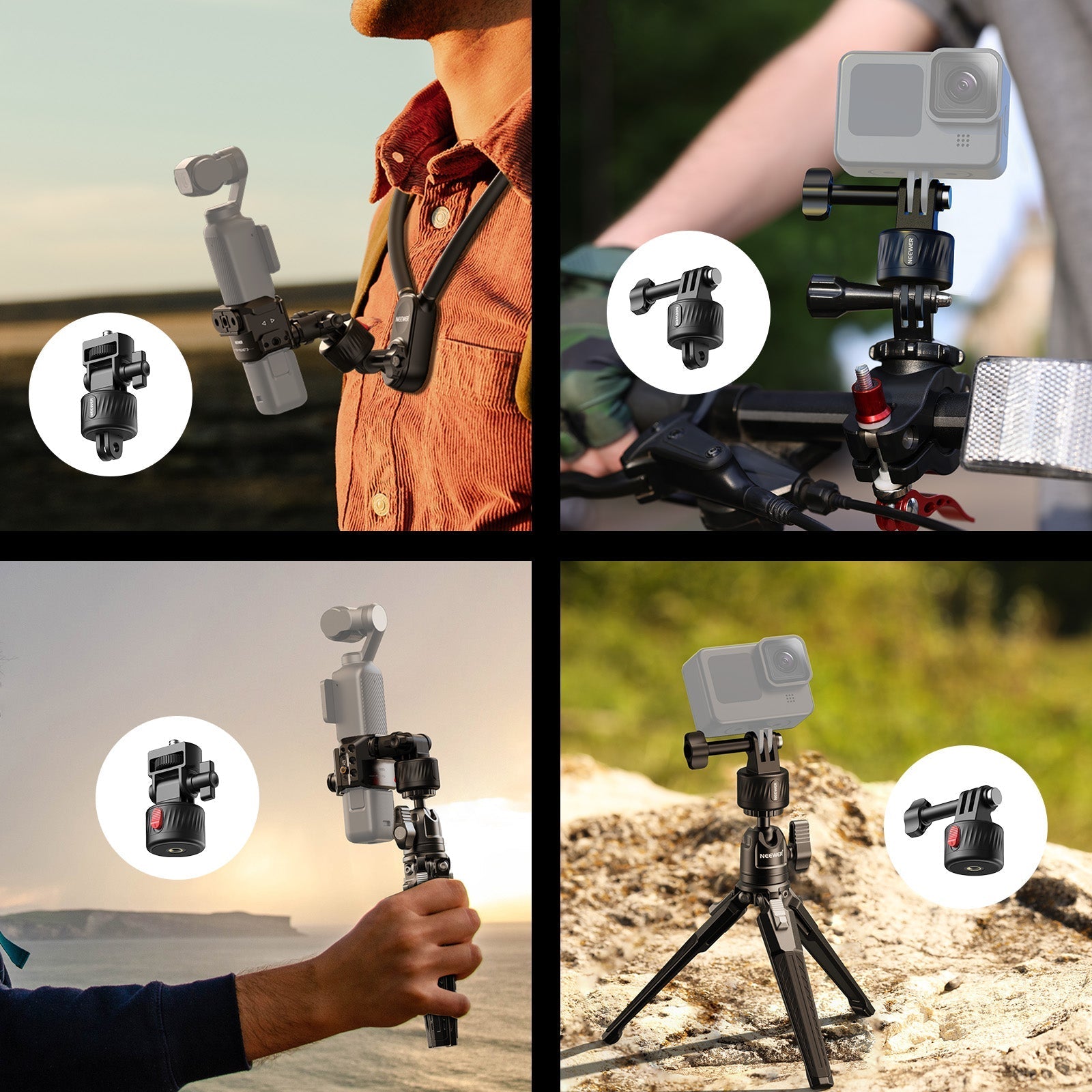 NEEWER GP-24 4 In 1 Action Camera Mount Kit