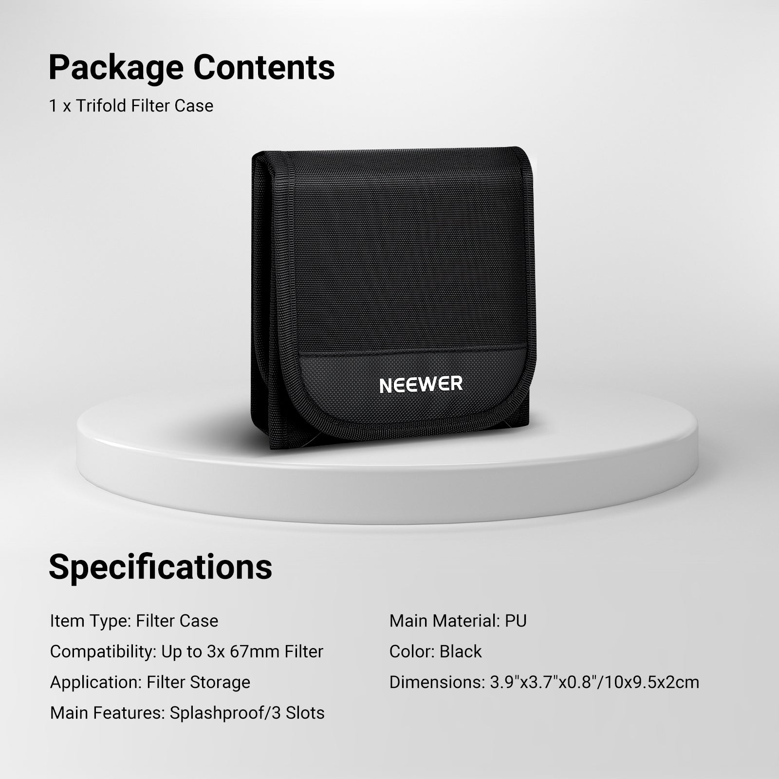NEEWER PB15 82mm Triple Folding Filter Case