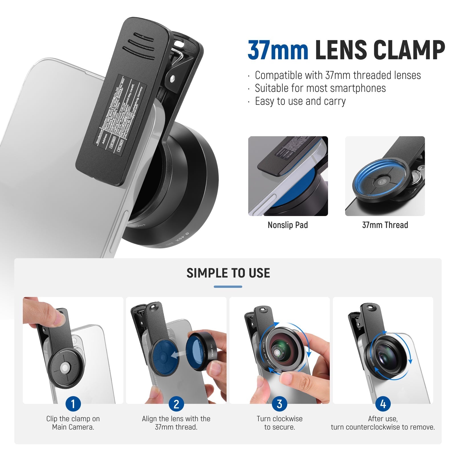 NEEWER BASICS LS-67 2 In 1 0.45x Wide Angle + 15x Macro Phone Lens Kit