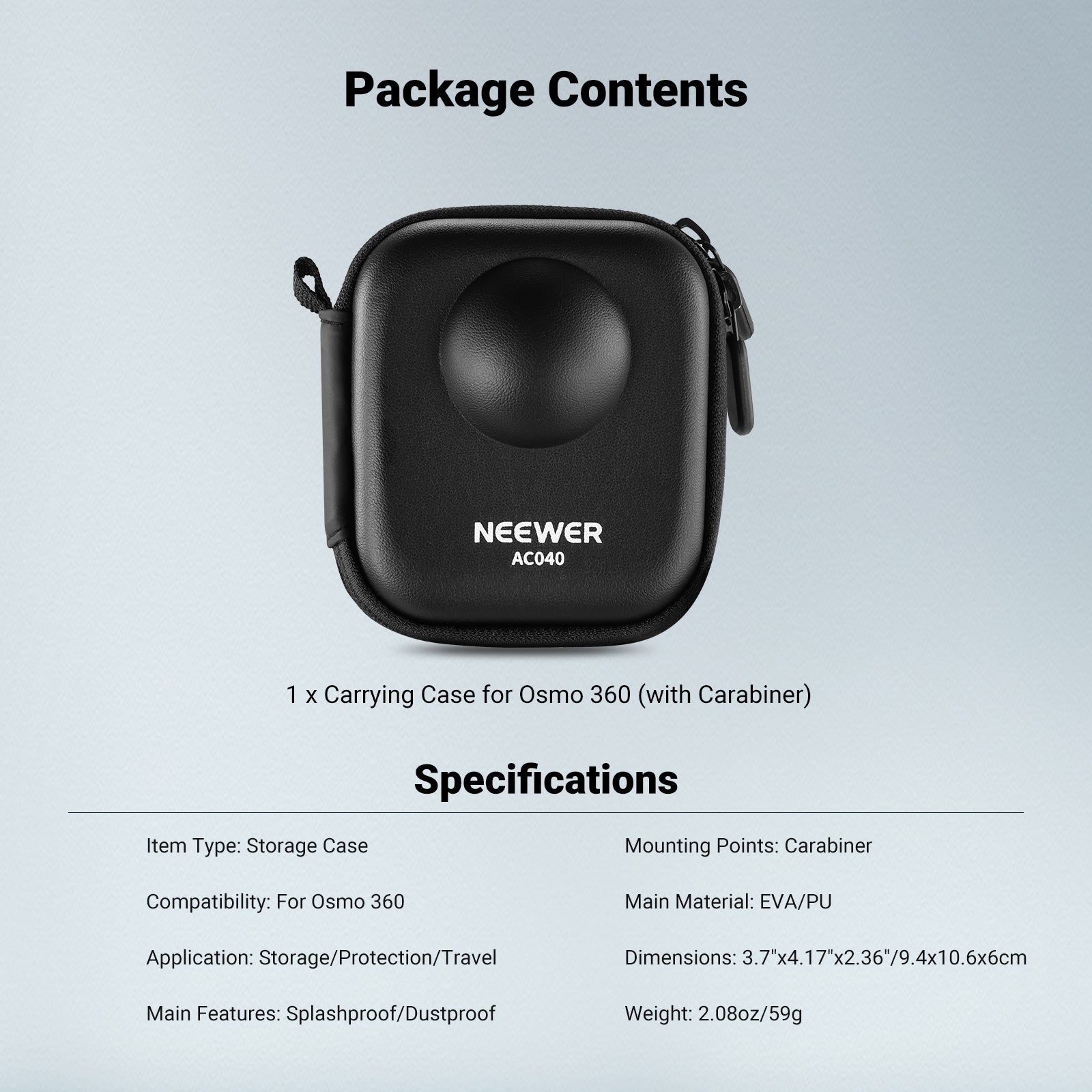 NEEWER AC04 Storage Case Compatible with DJI Osmo 360