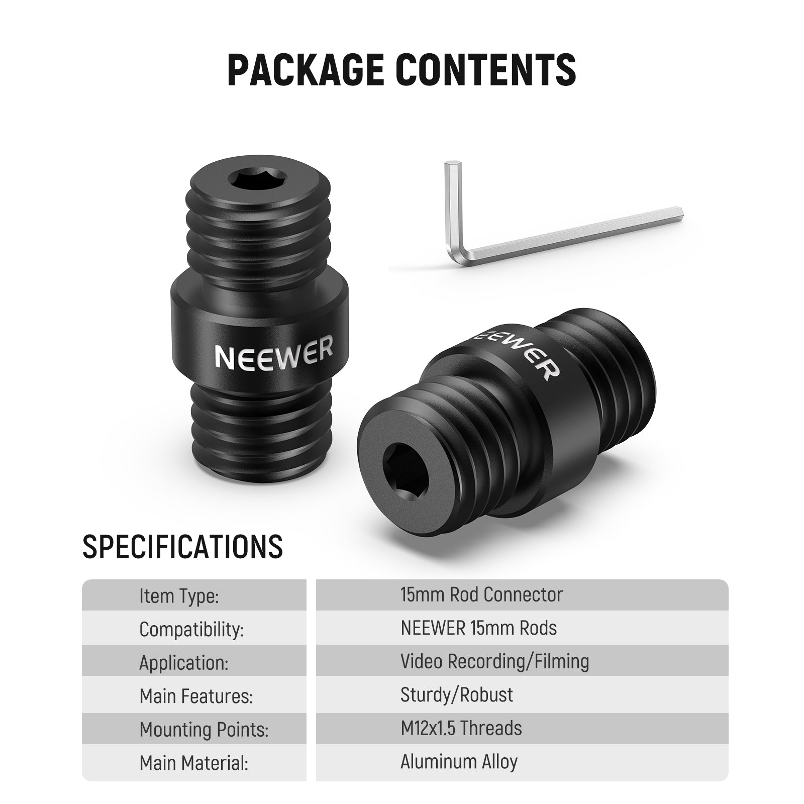 NEEWER SR020 15mm Rod Connector