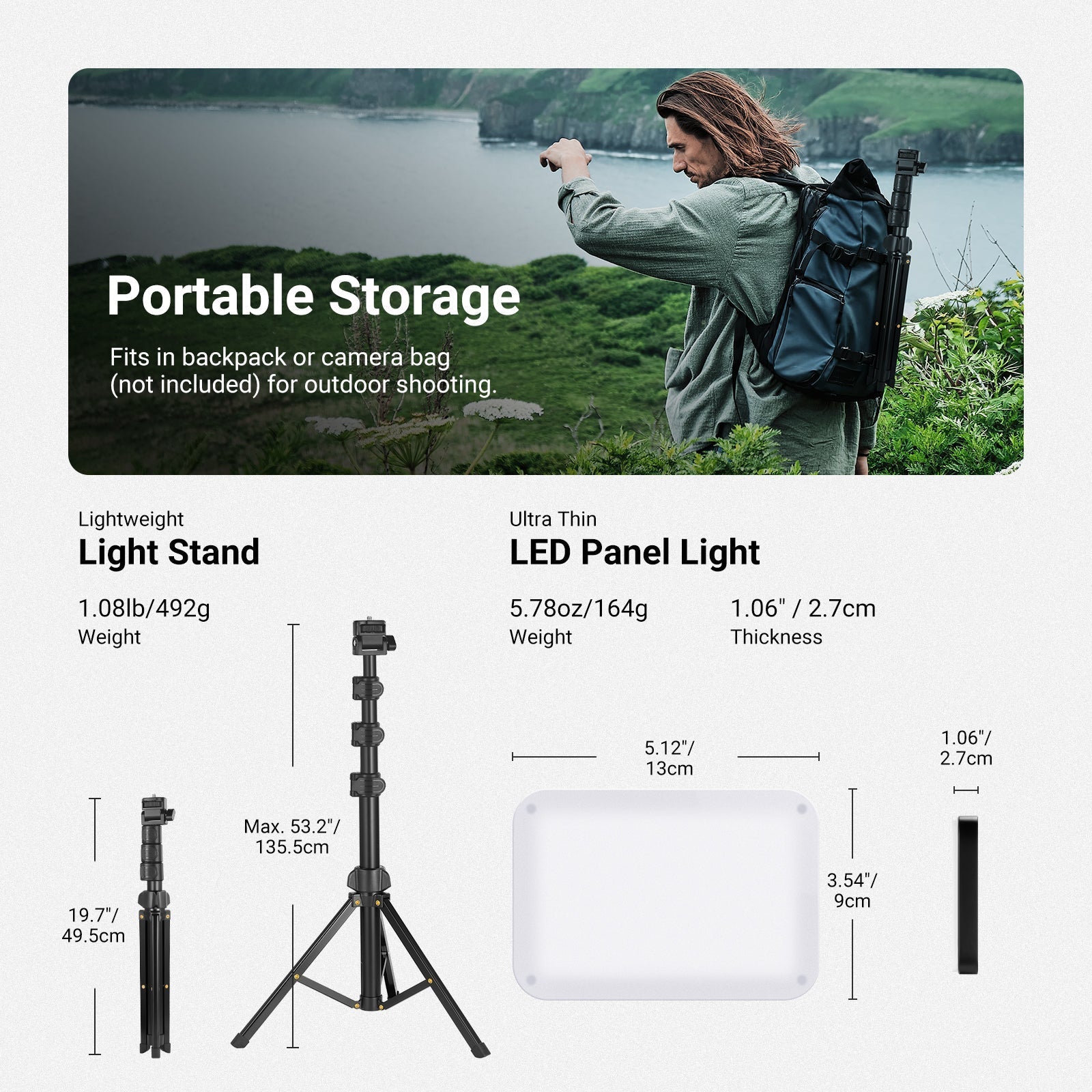 NEEWER BASICS BP132 2 Pack LED Video Light Panel Lighting Kit