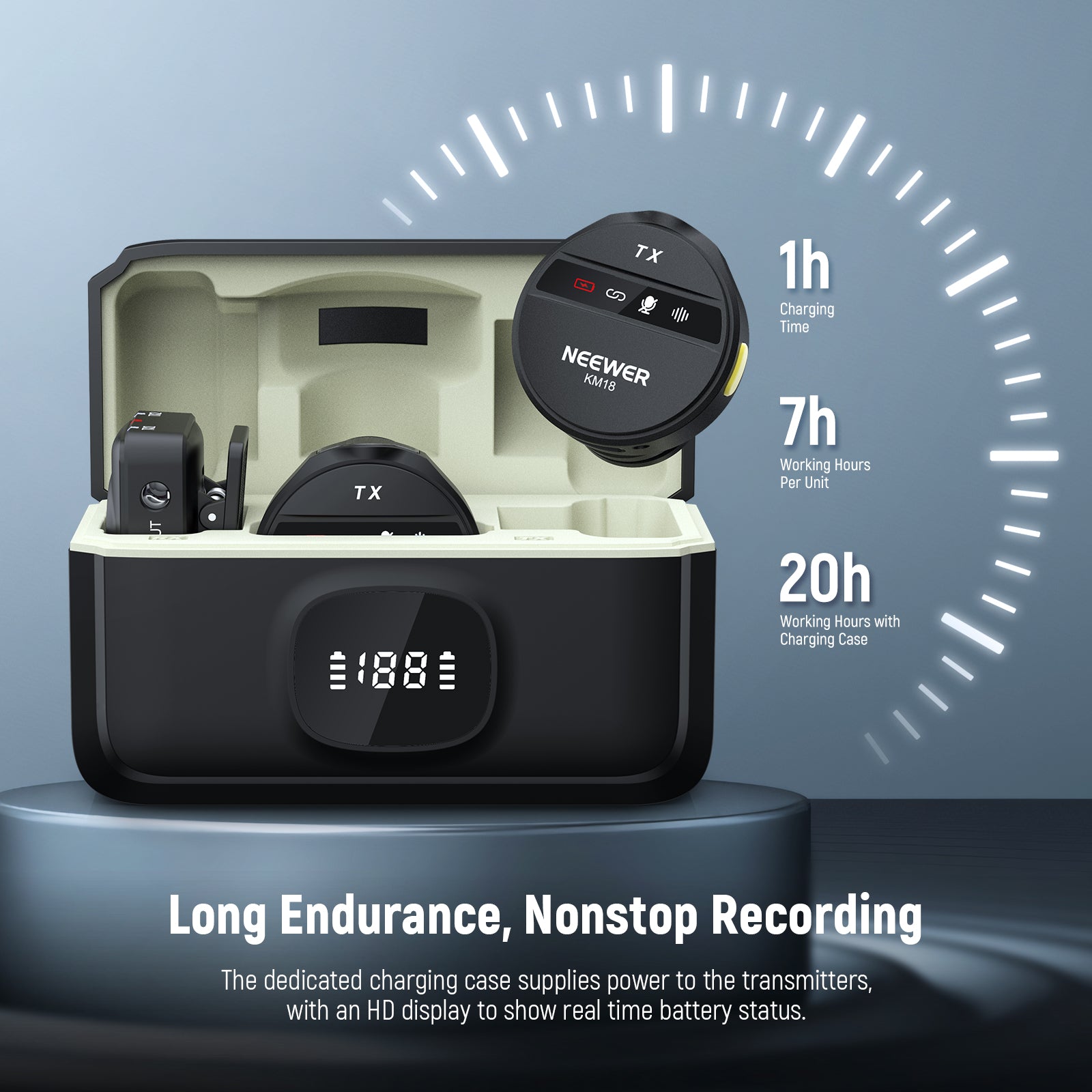 NEEWER KM18 Wireless Microphone System for Camera/Smartphone/PC