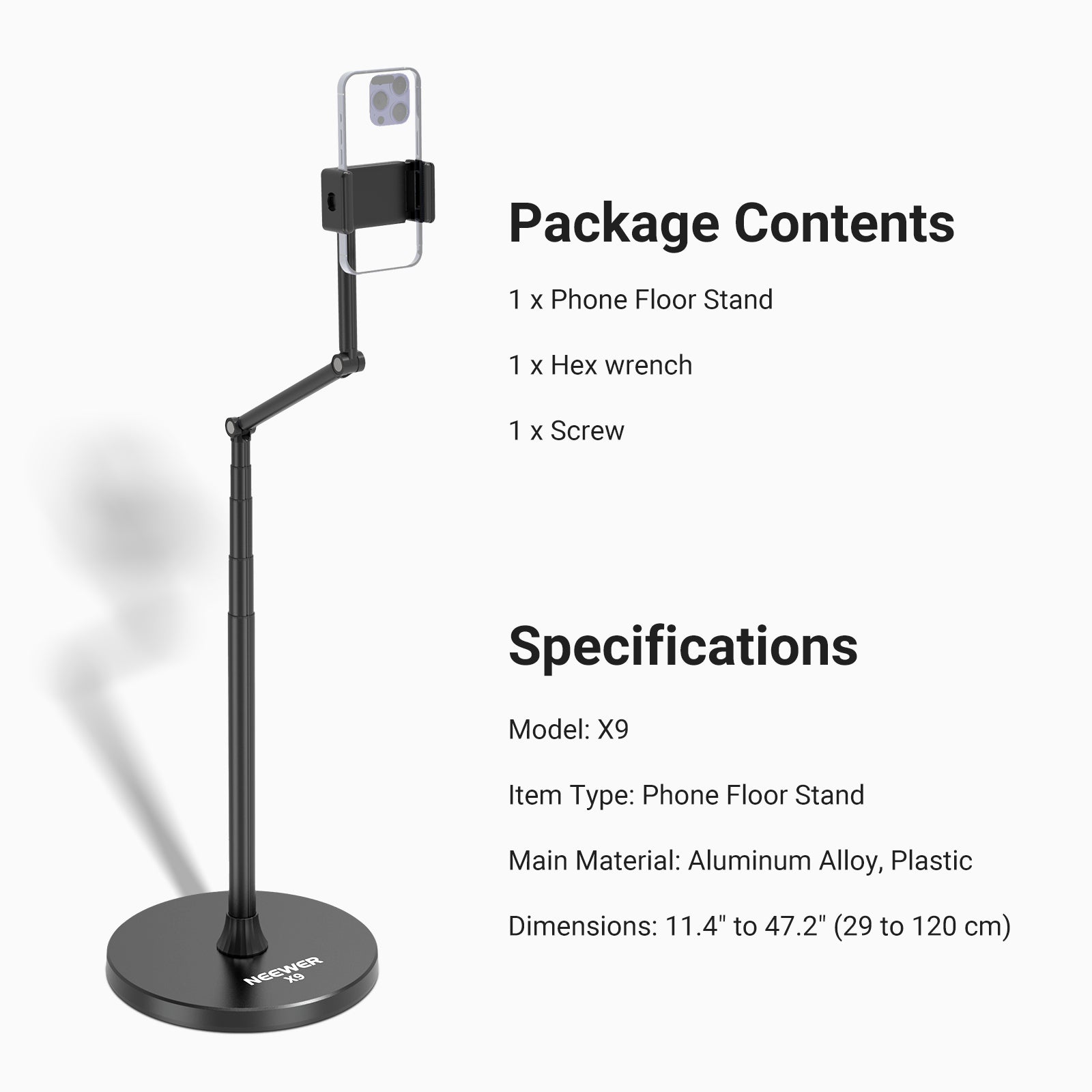 NEEWER ENTRY LEVEL VERSION X9 Phone Floor Stand