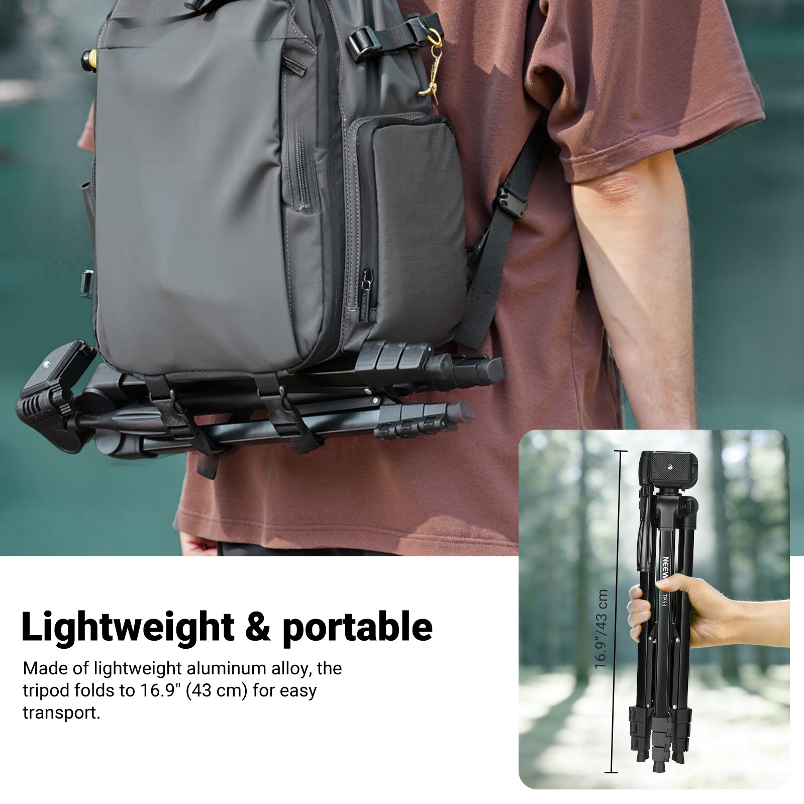 NEEWER ENTRY LEVEL VERSION TP53 57.5" Metal Travel Tripod