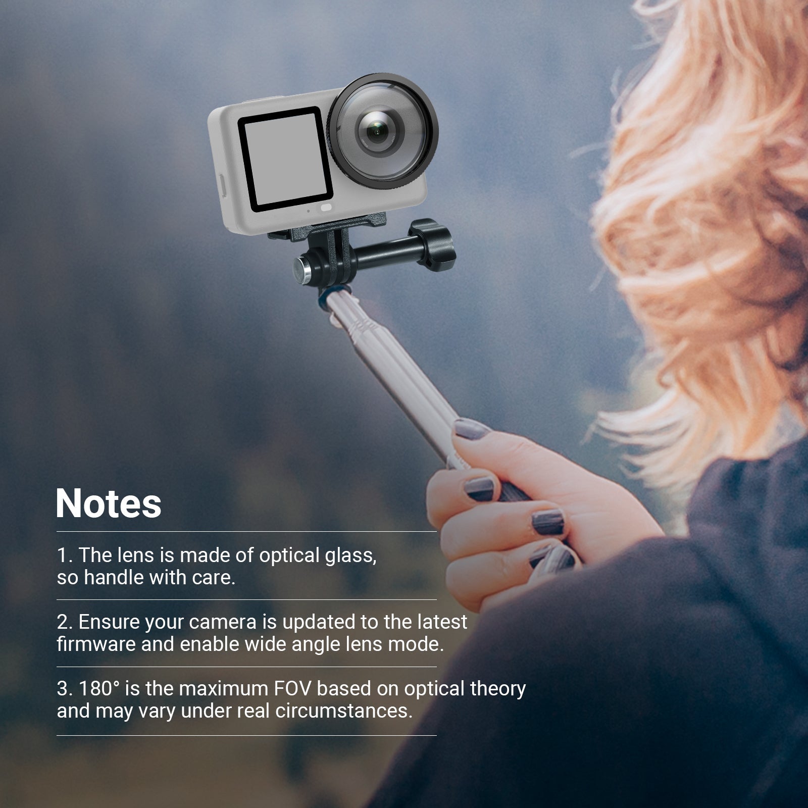NEEWER FL-B53 180° FOV Wide Angle Lens For DJI Osmo Action 6