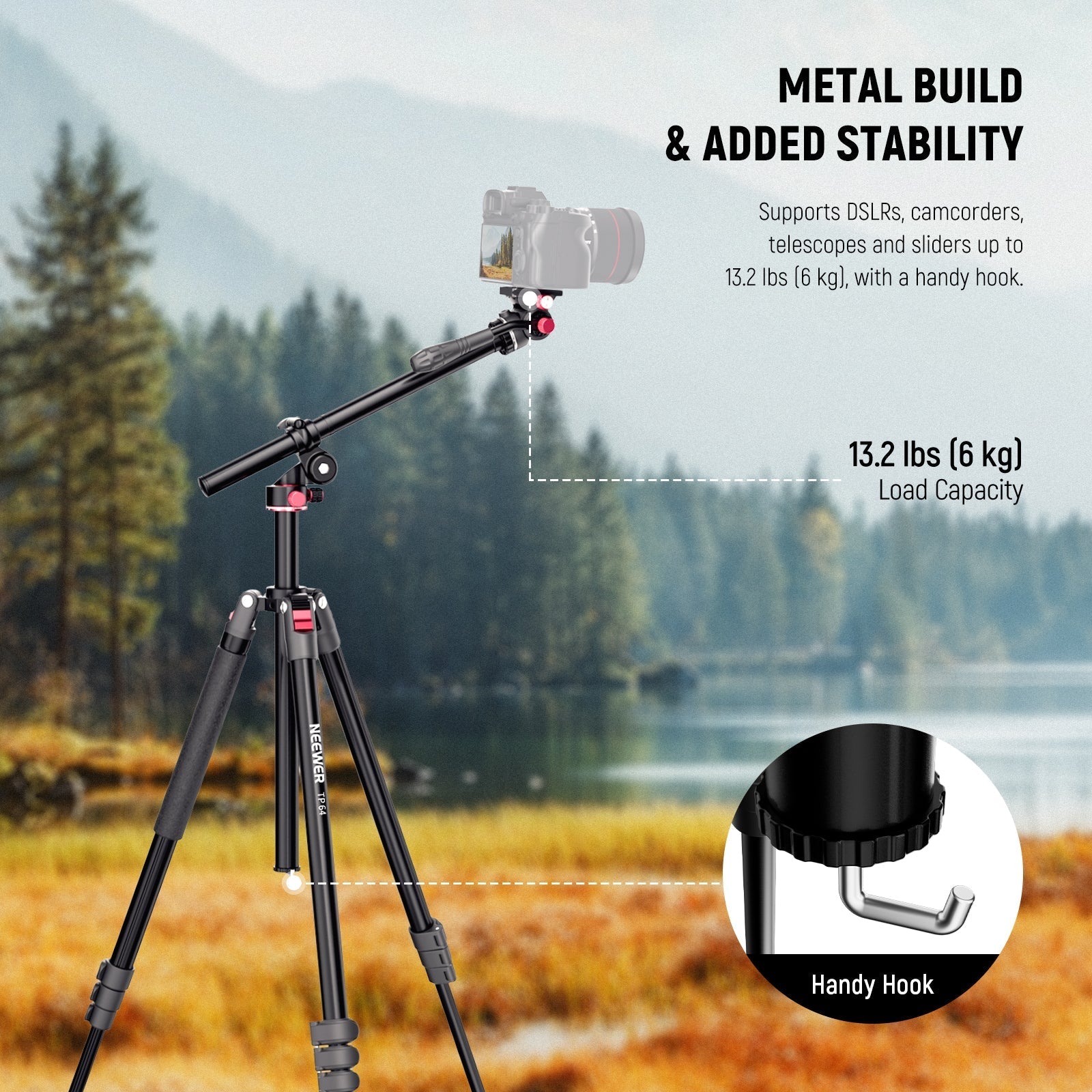 NEEWER TP63/TP64 Overhead Horizontal Camera Tripod Monopod