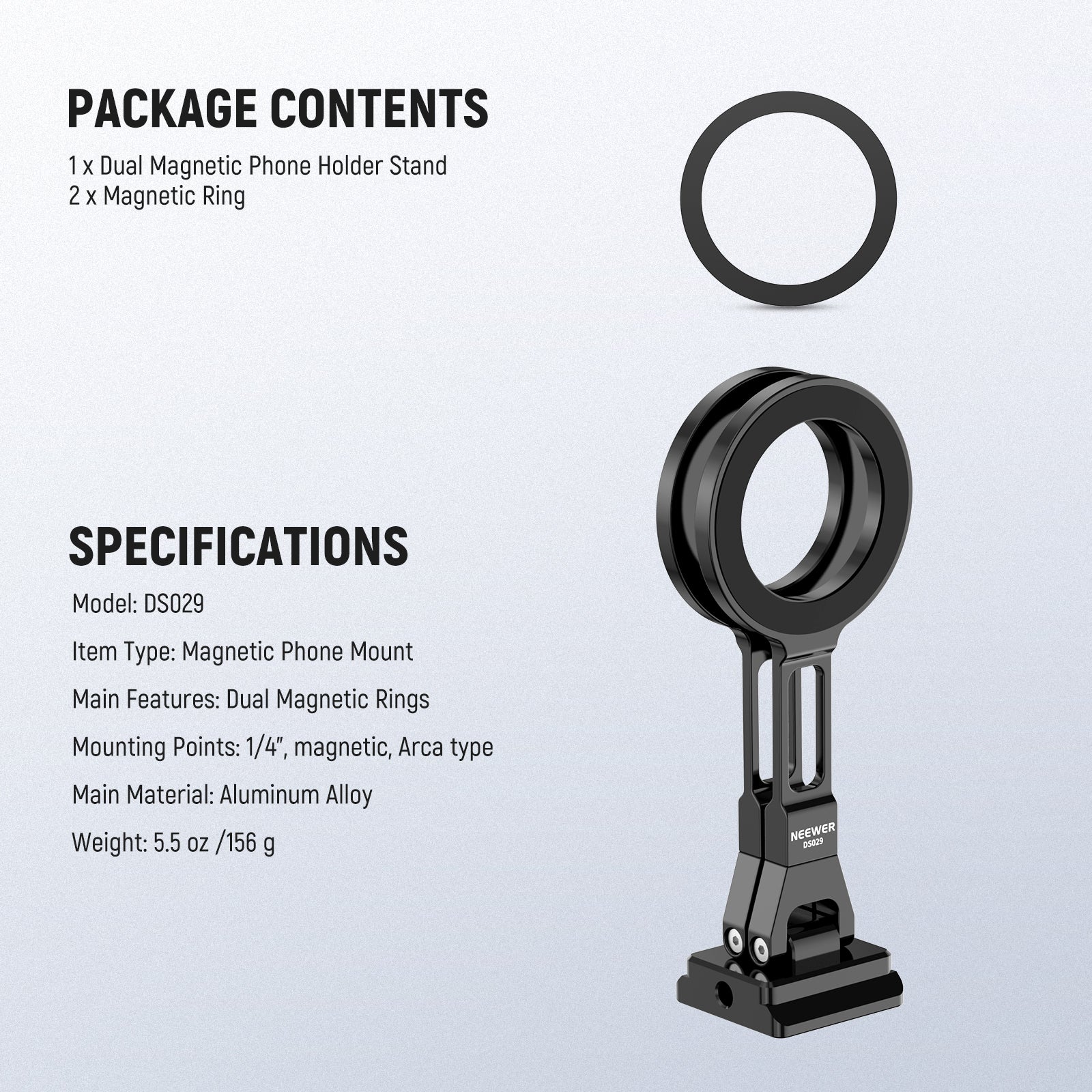 NEEWER DS029 Magnetic Phone Holder Tripod Mount