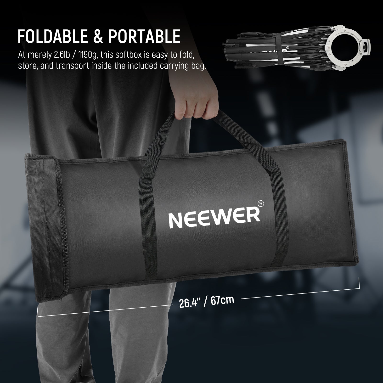 NEEWER 60CM/90CM/120CM Quick Release Parabolic Softbox
