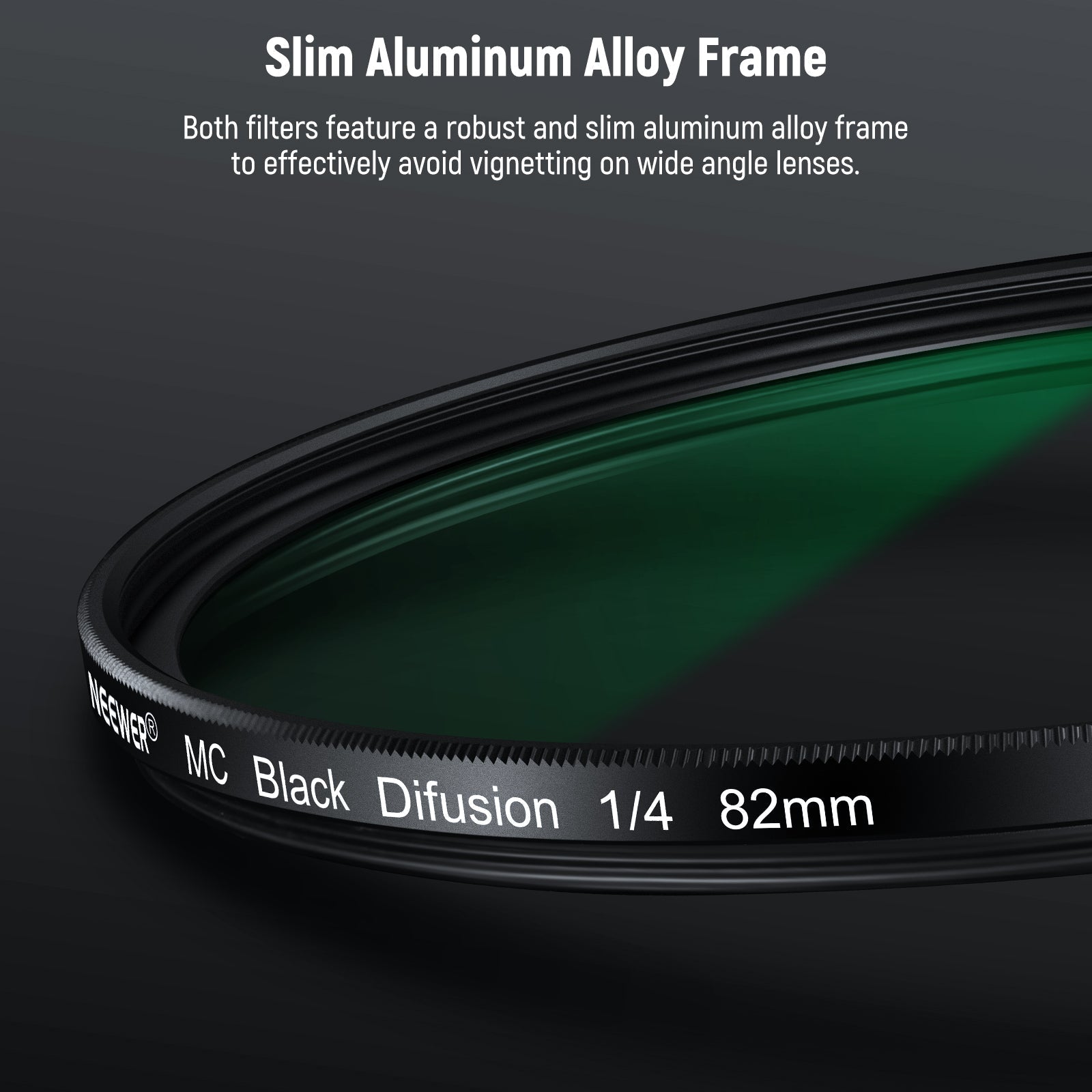 NEEWER 2 Pack CPL + Black Diffusion 1/4 Filter Set