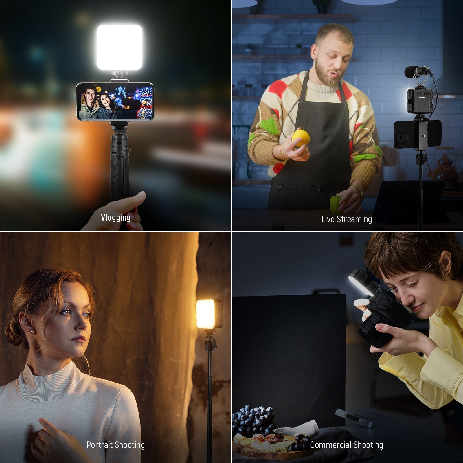 NEEWER NL-36AI LED Camera Video Light with Desk Tripod Stand