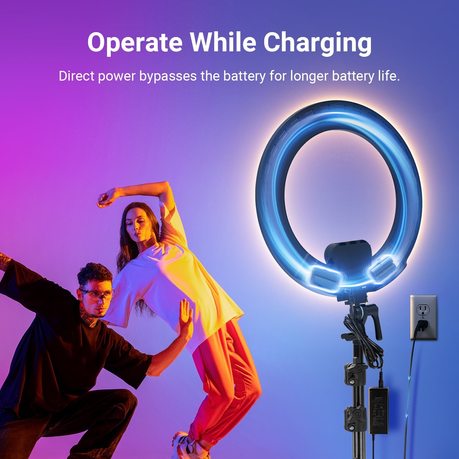 NEEWER RB18B 18" Edge-Lit LED Cordless Ring Light
