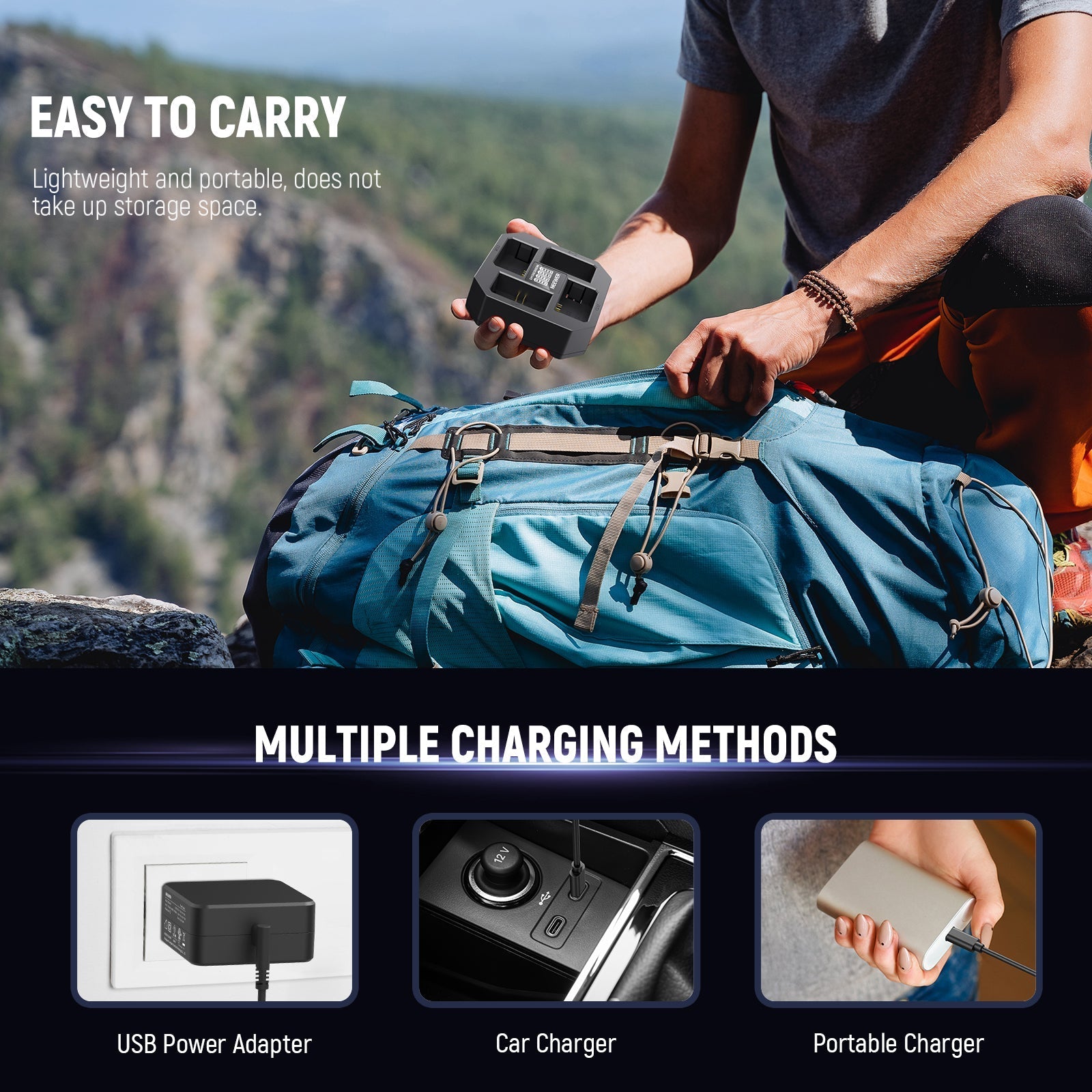 NEEWER NW-Z4 4 Channel NP-FZ100 Charger with 45W PD Fast Charger