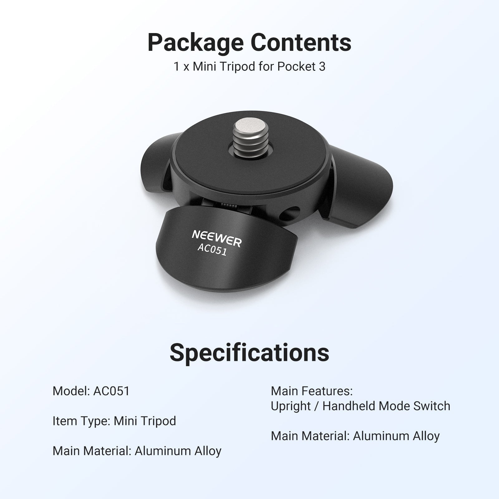 NEEWER AC051 Mini Tripod Compatible with DJI Osmo Pocket 3/4