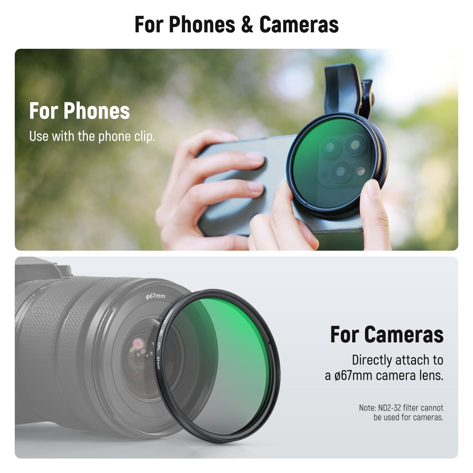NEEWER FL-B37/FL-B38 67mm Filter Set For Smartphone