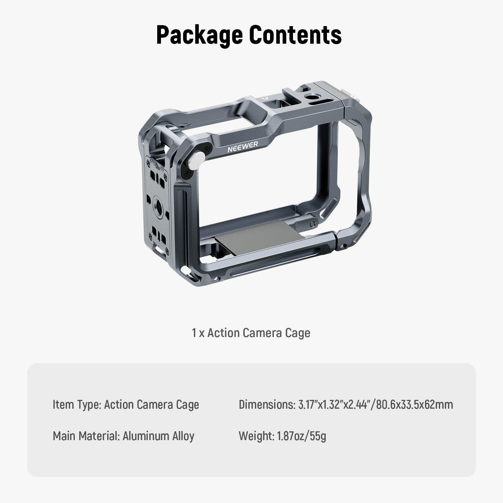 NEEWER AC049 Action Camera Cage For DJI Osmo Action 6