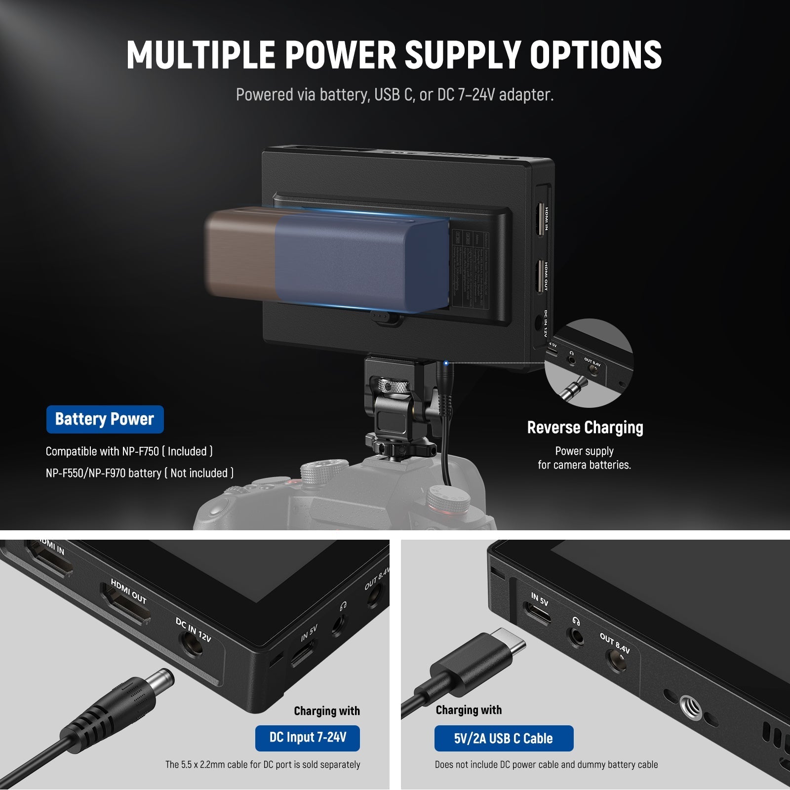 NEEWER F500 PRO LED 5.5" Camera Touch Screen Monitor