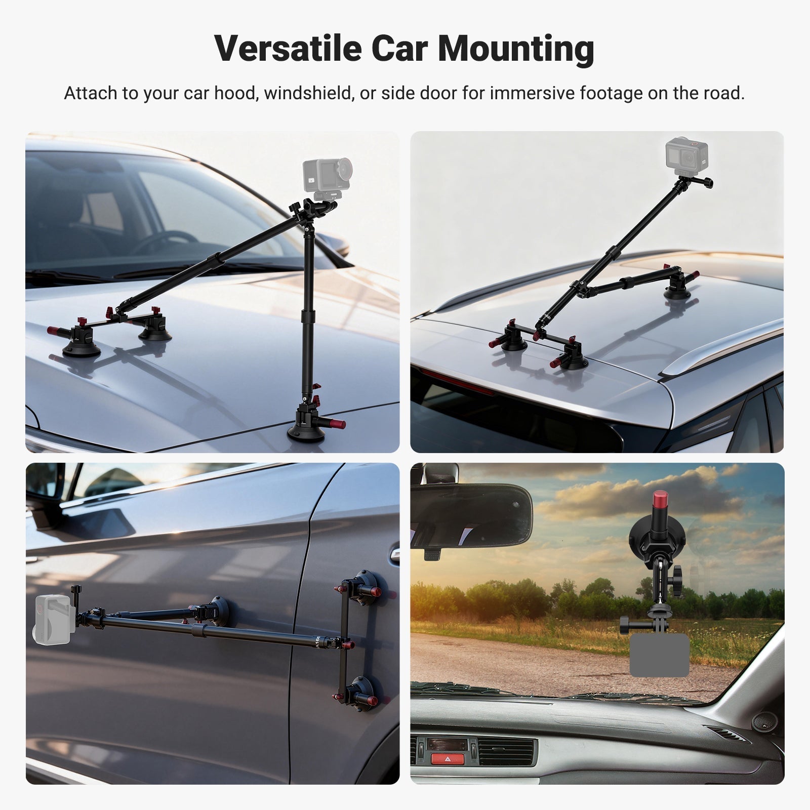 NEEWER BASICS CA166 Triple Suction Cup Car Mount Kit