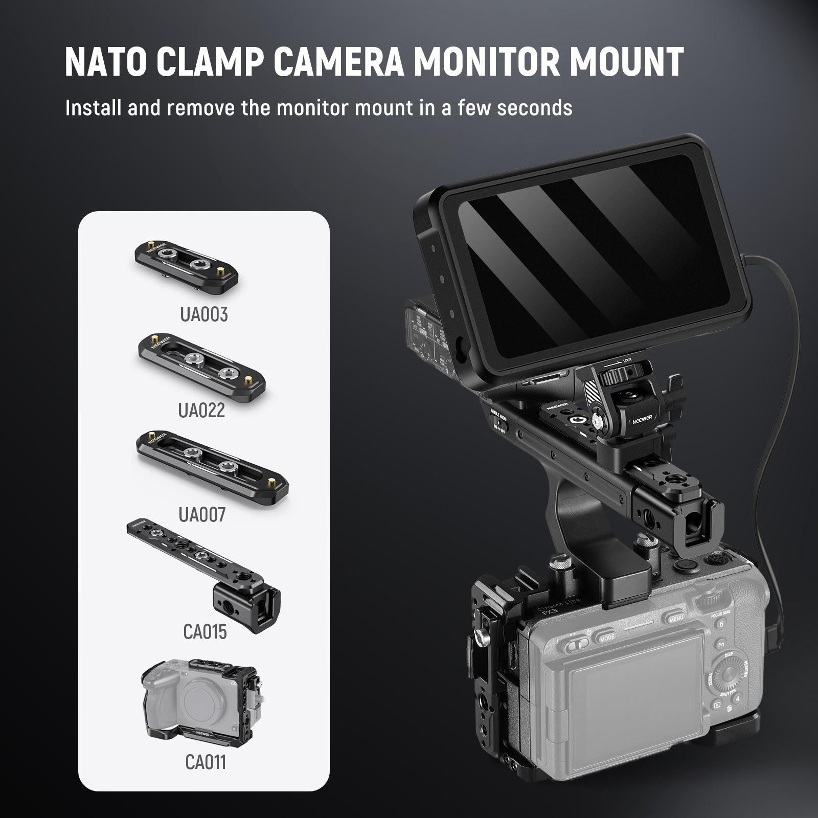 NEEWER MA020 Camera Monitor Mount with NATO Clamp