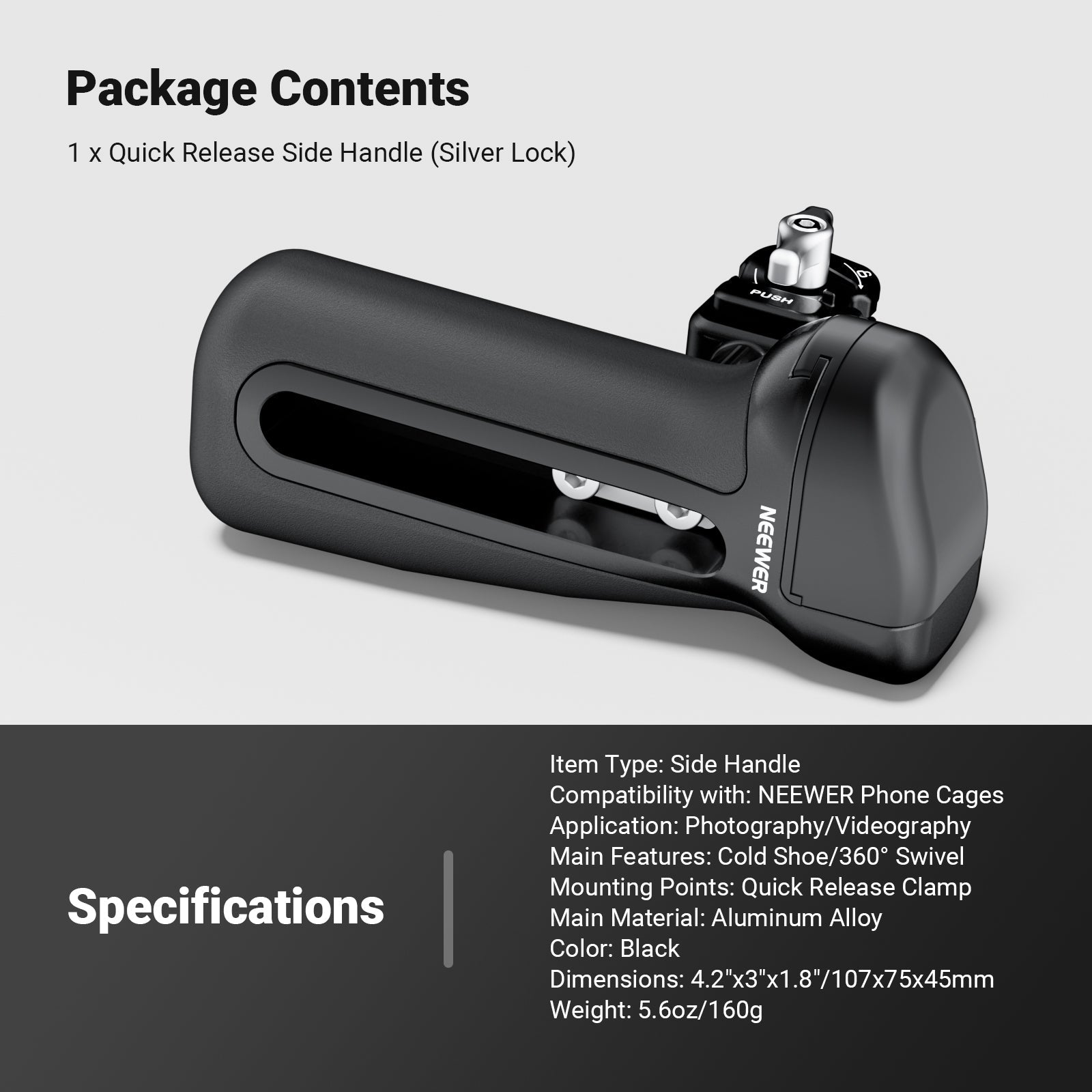 NEEWER PA148/PA148E Quick Release Side Handle