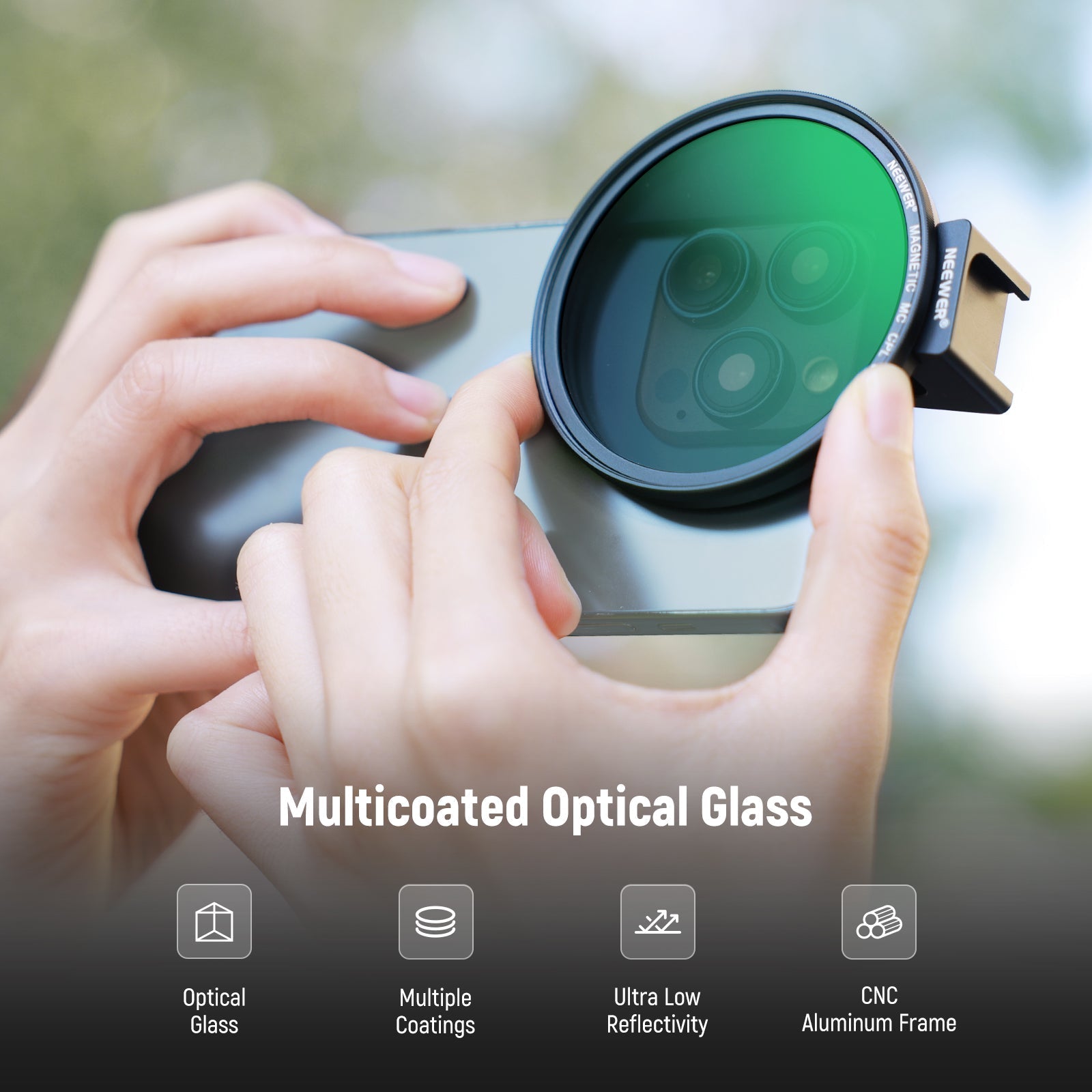 NEEWER 67mm Magnetic CPL Phone Filter