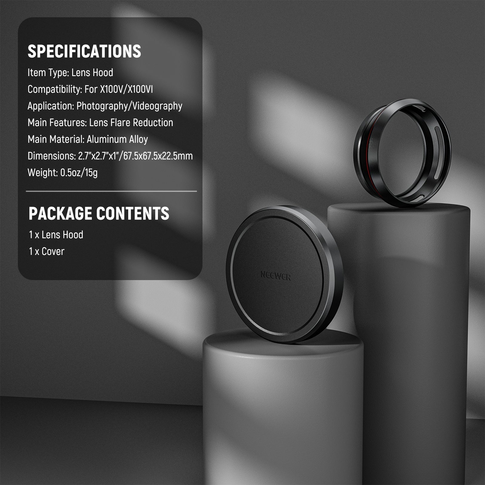 NEEWER CA086 Round Lens Hood For Fujifilm X100V & X100VI