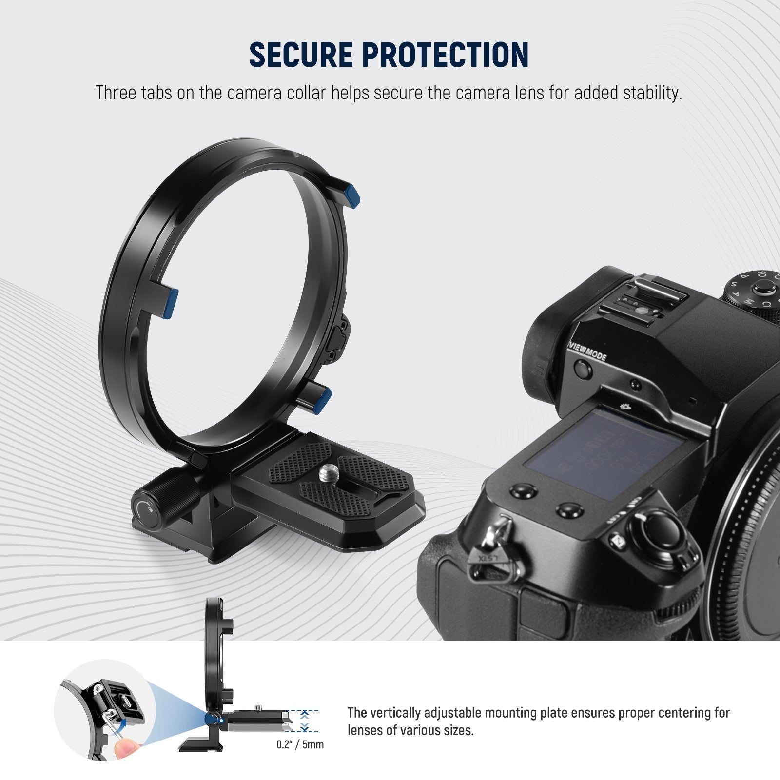 NEEWER Rotatable Camera Lens Collar for Camera