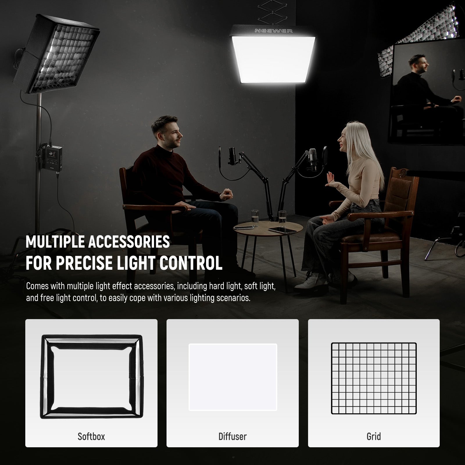 NEEWER FL100C 115W Flexible DMX Control LED RGB Video Light Kit
