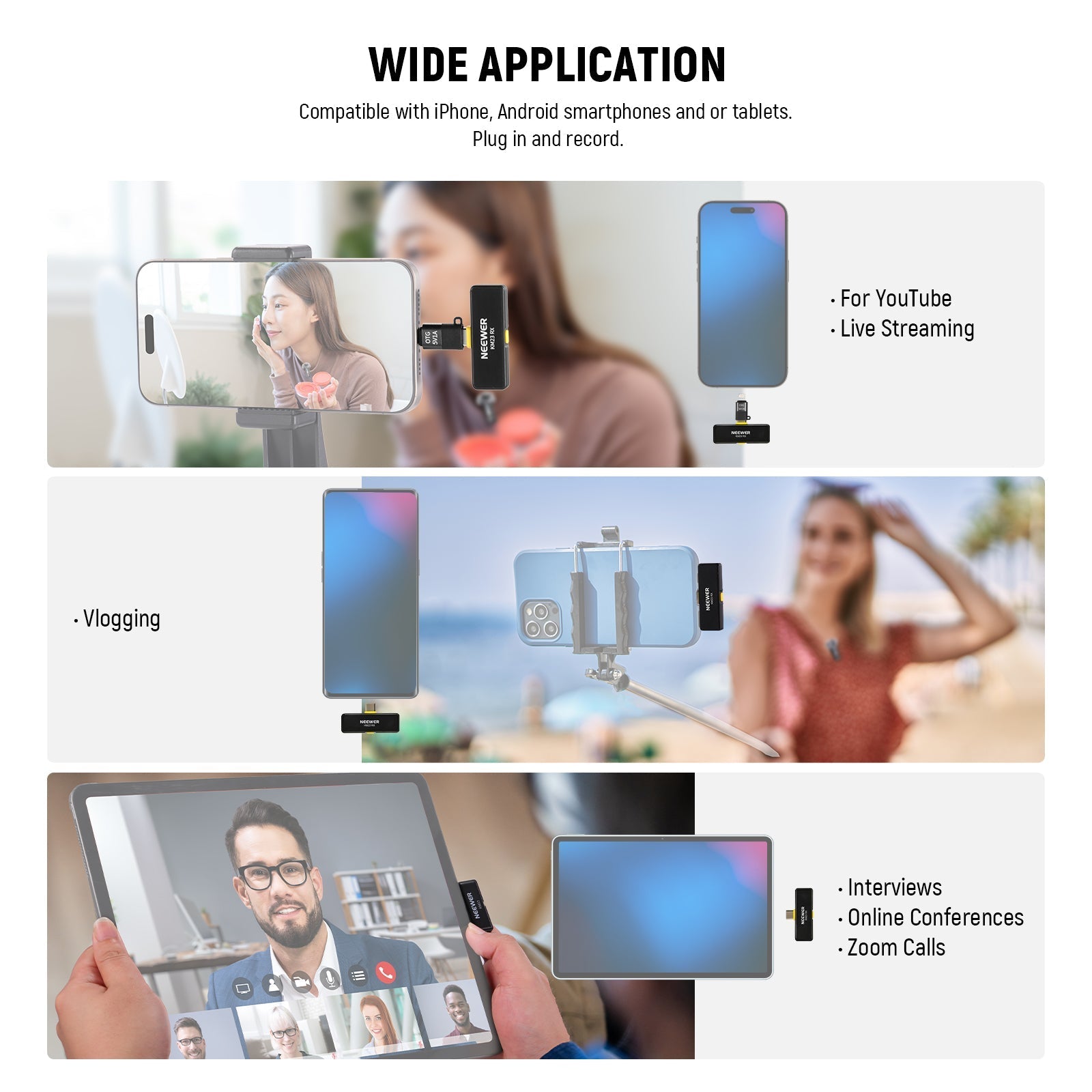 NEEWER KM23 Wireless Lavalier Microphone Kit