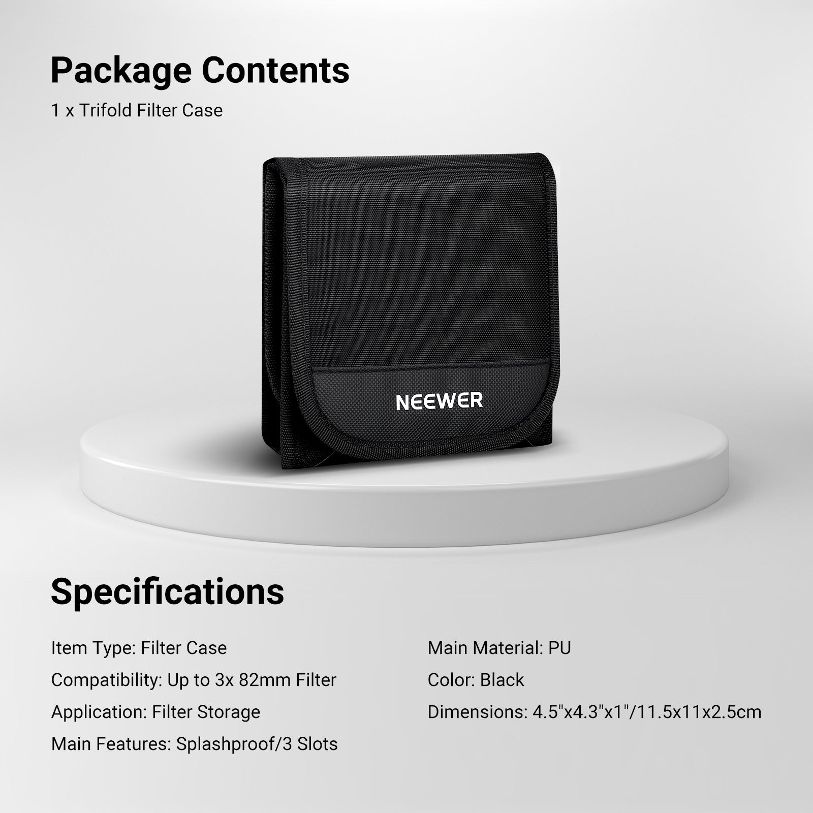 NEEWER PB15 82mm Triple Folding Filter Case
