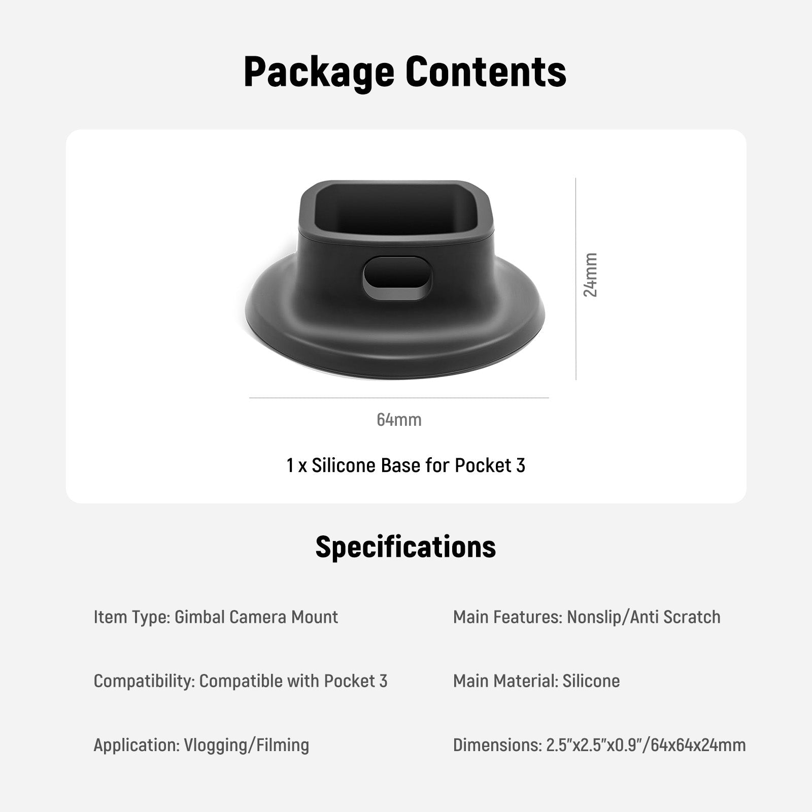 NEEWER AC020 Silicone Stand Base for DJI Osmo Pocket 4P/4/3