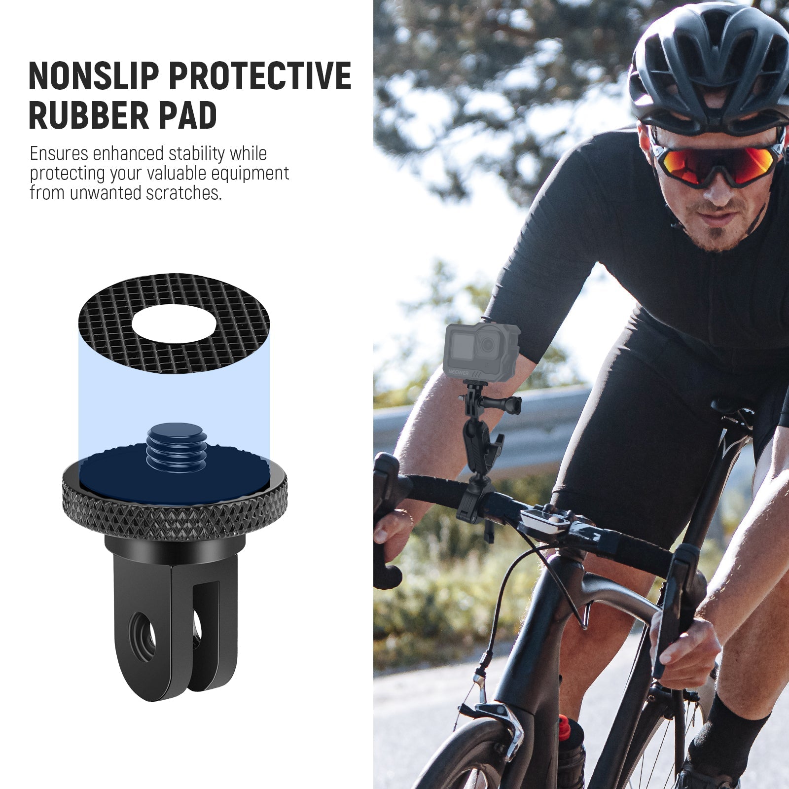 NEEWER GP-81 Action Camera Tripod Mount Adapter with 1/4" Screw Aluminum Alloy