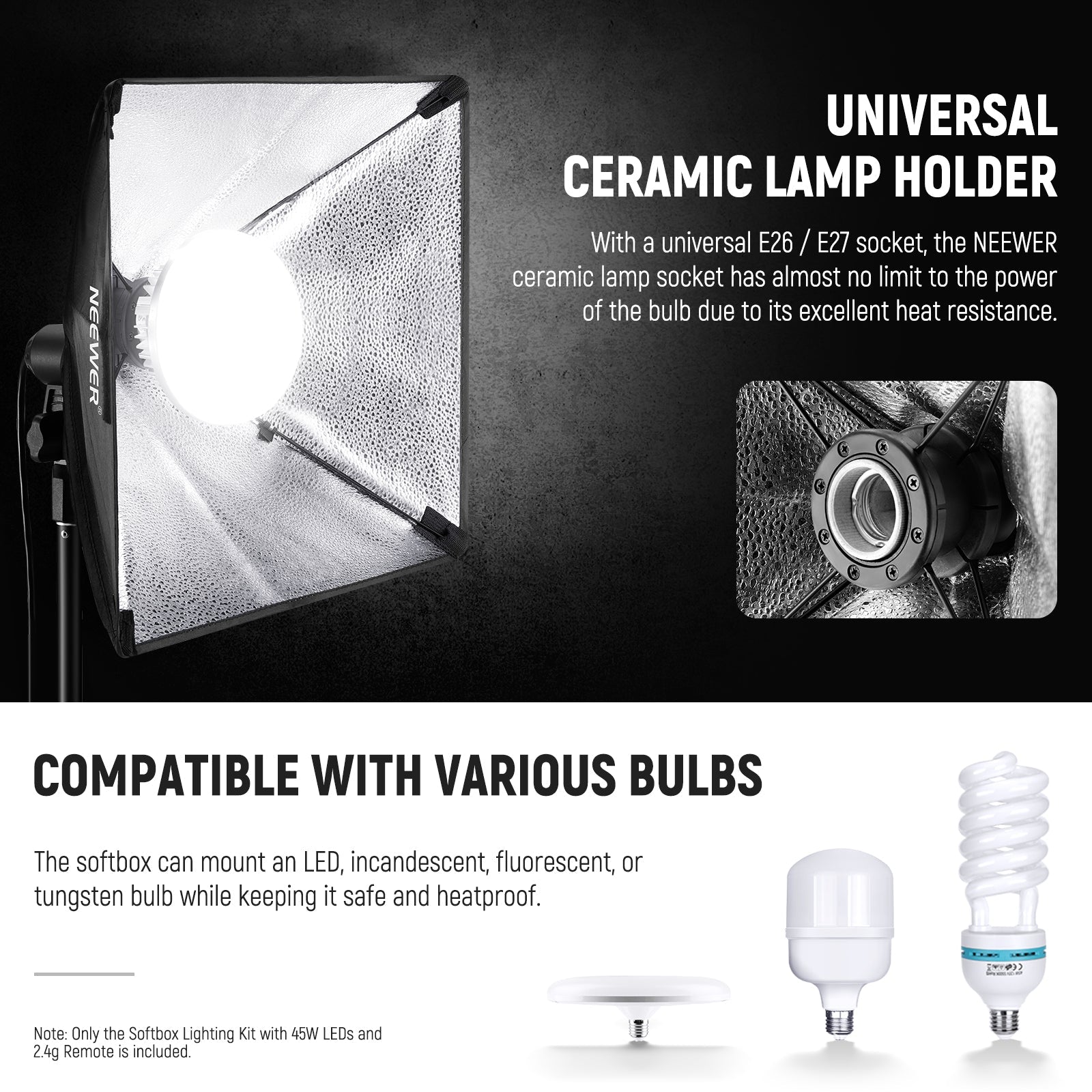 NEEWER 24"X24"/60x60cm Softbox Lighting Kit