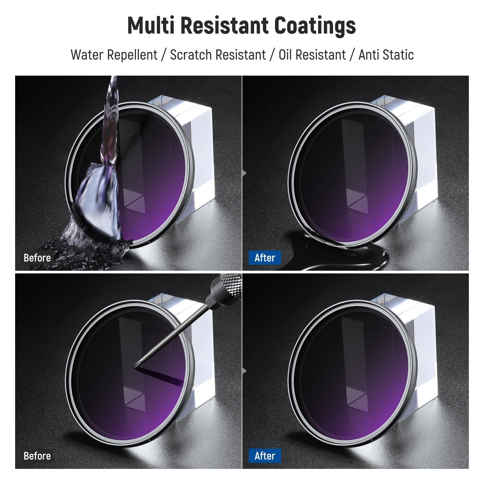 NEEWER ND2-400 (1-9 Stops) Variable ND Filter with Lens Cap