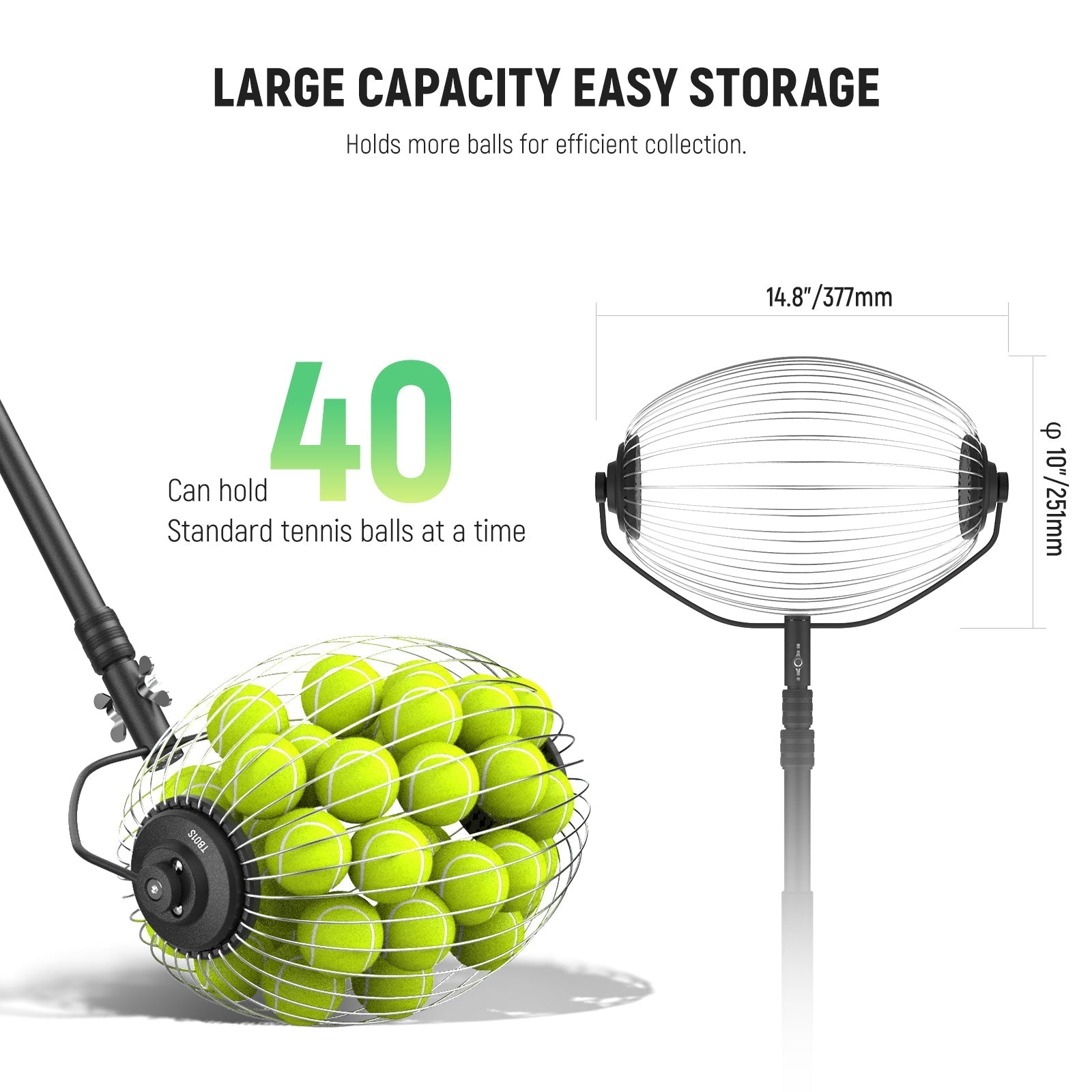 NEEWER TB01S Tennis Ball Collector Roller