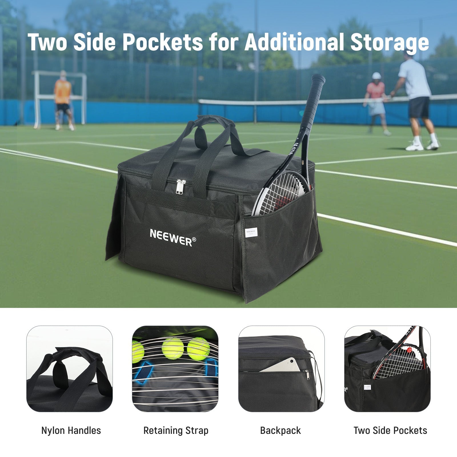NEEWER TB01B Tennis Ball & Pickleball Hopper Bag