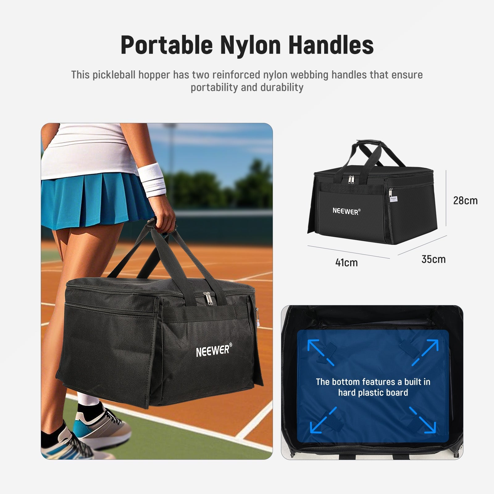 NEEWER TB01B Tennis Ball & Pickleball Hopper Bag