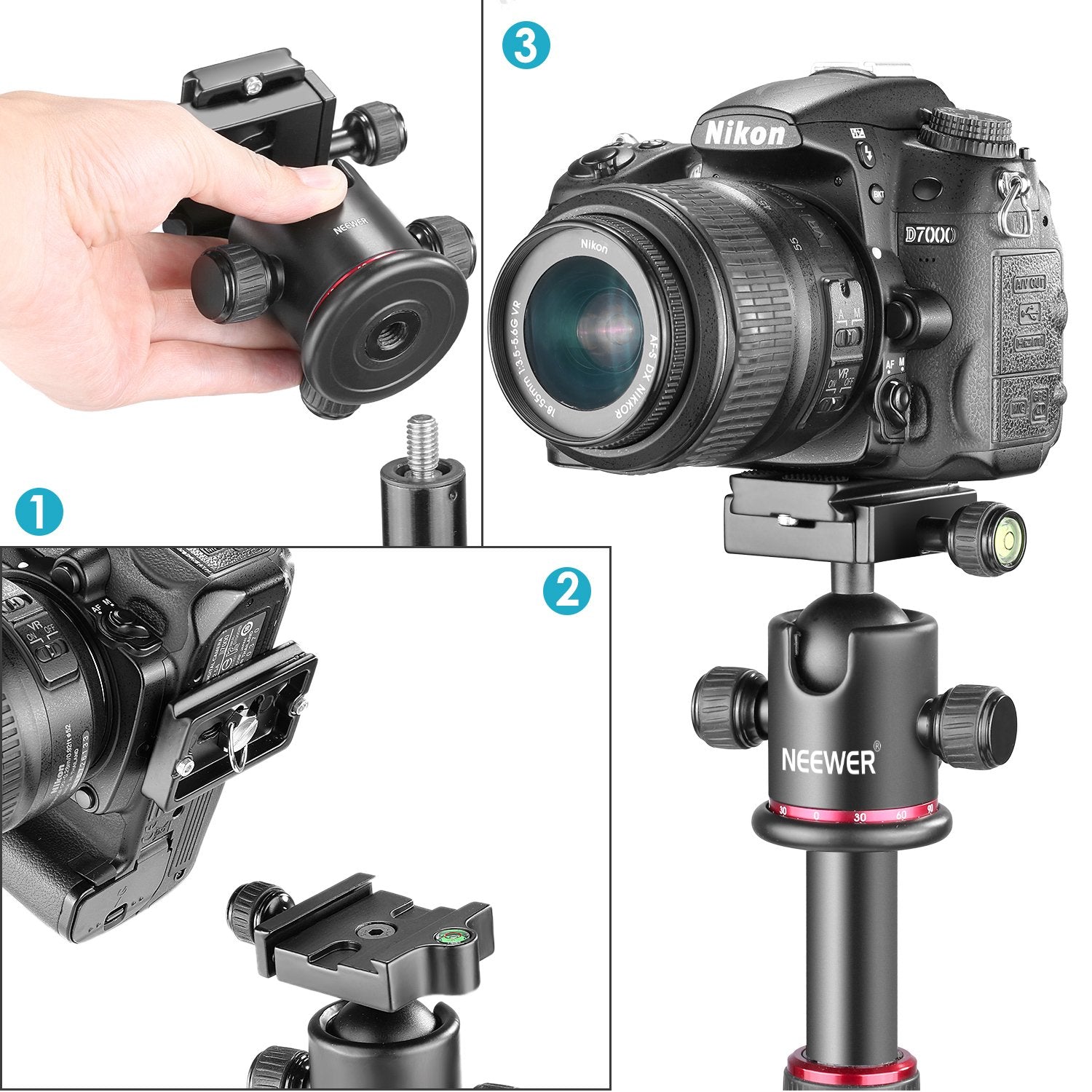 NEEWER GM-MT Arca Type Tripod Ball Head